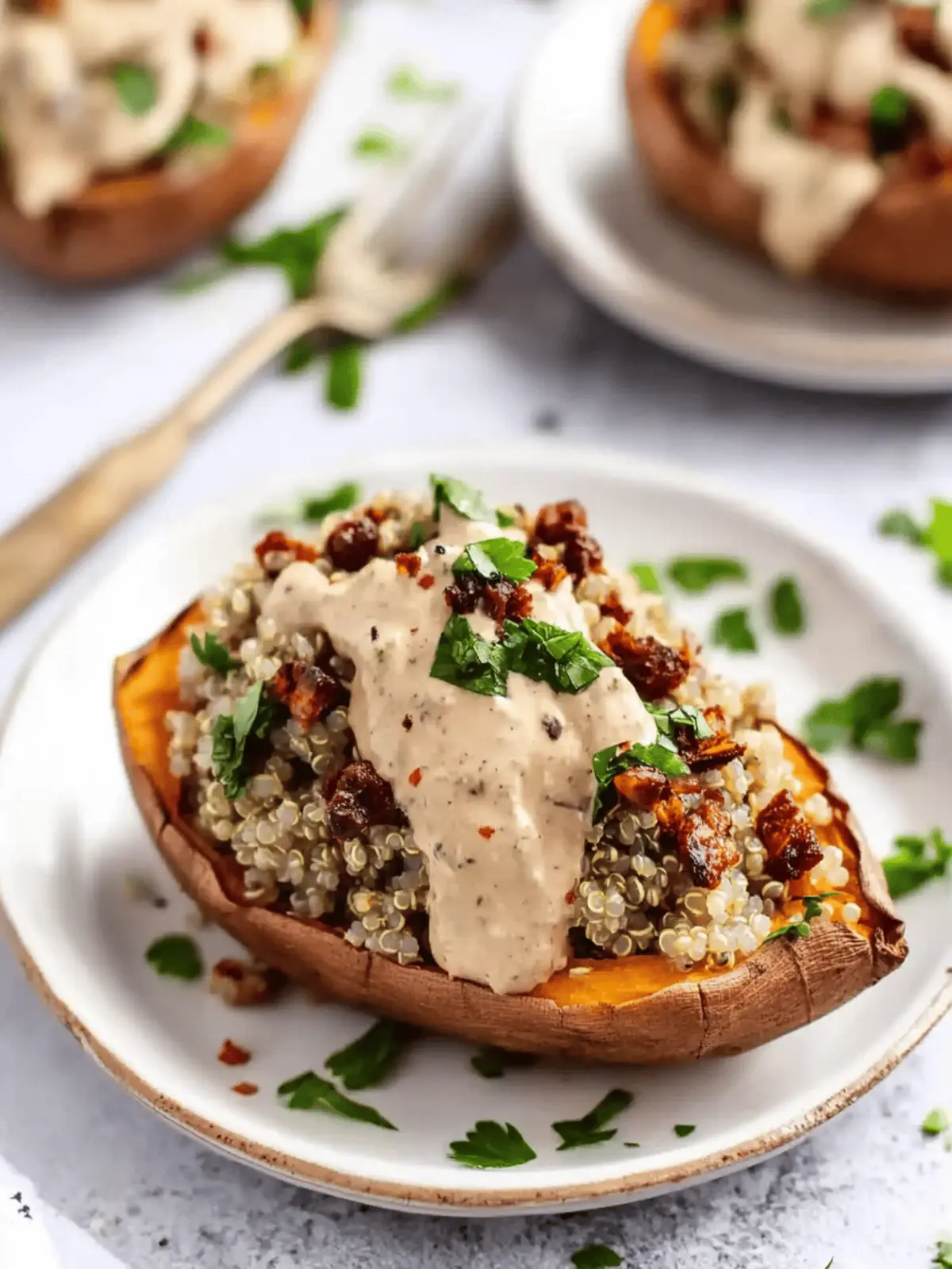 Vegan Stuffed Sweet Potatoes with Mediterranean Quinoa Magic 3 Vegan Stuffed Sweet Potatoes with Mediterranean Quinoa
