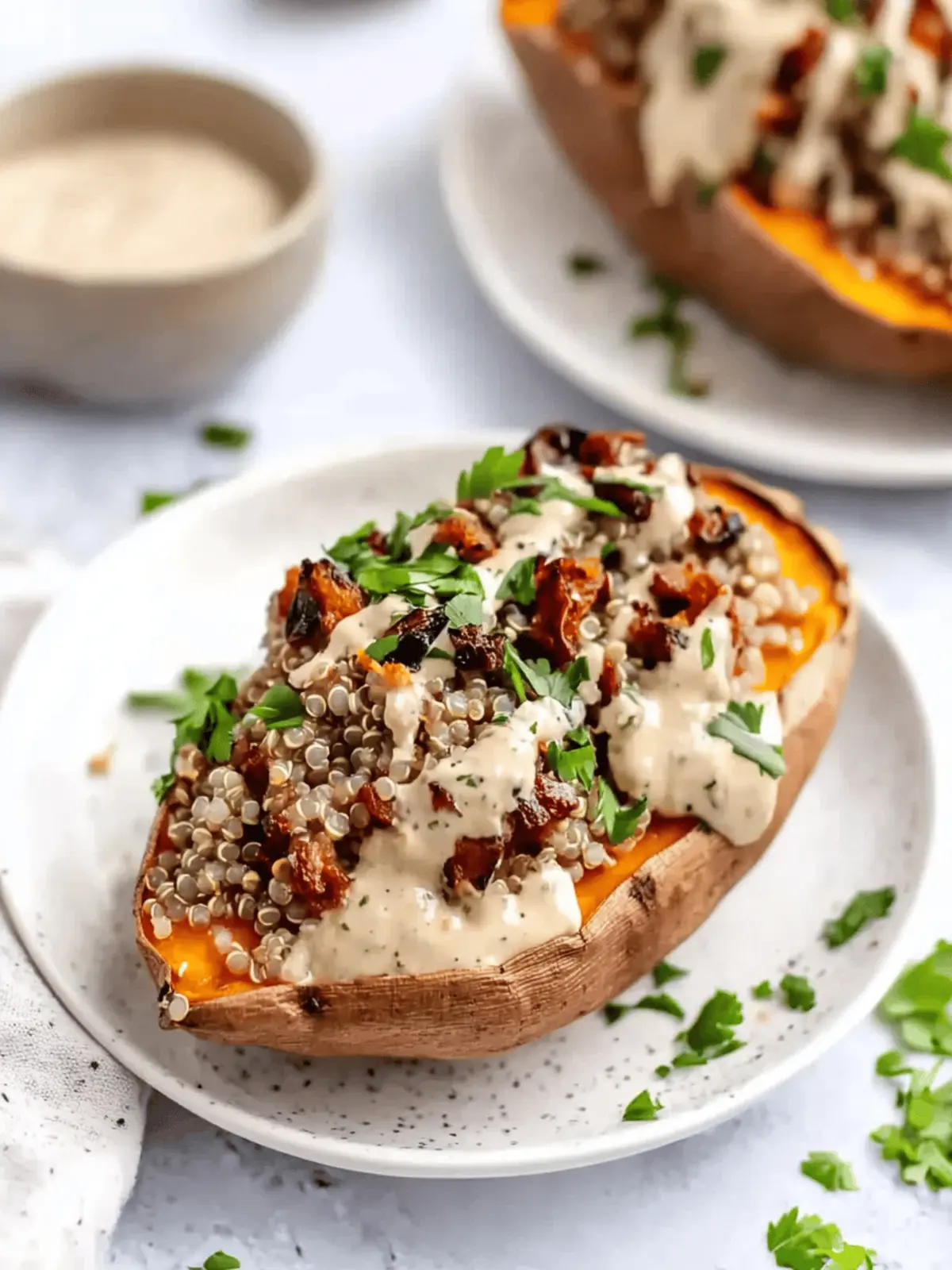 Vegan Stuffed Sweet Potatoes with Mediterranean Quinoa Magic 4 Vegan Stuffed Sweet Potatoes with Mediterranean Quinoa