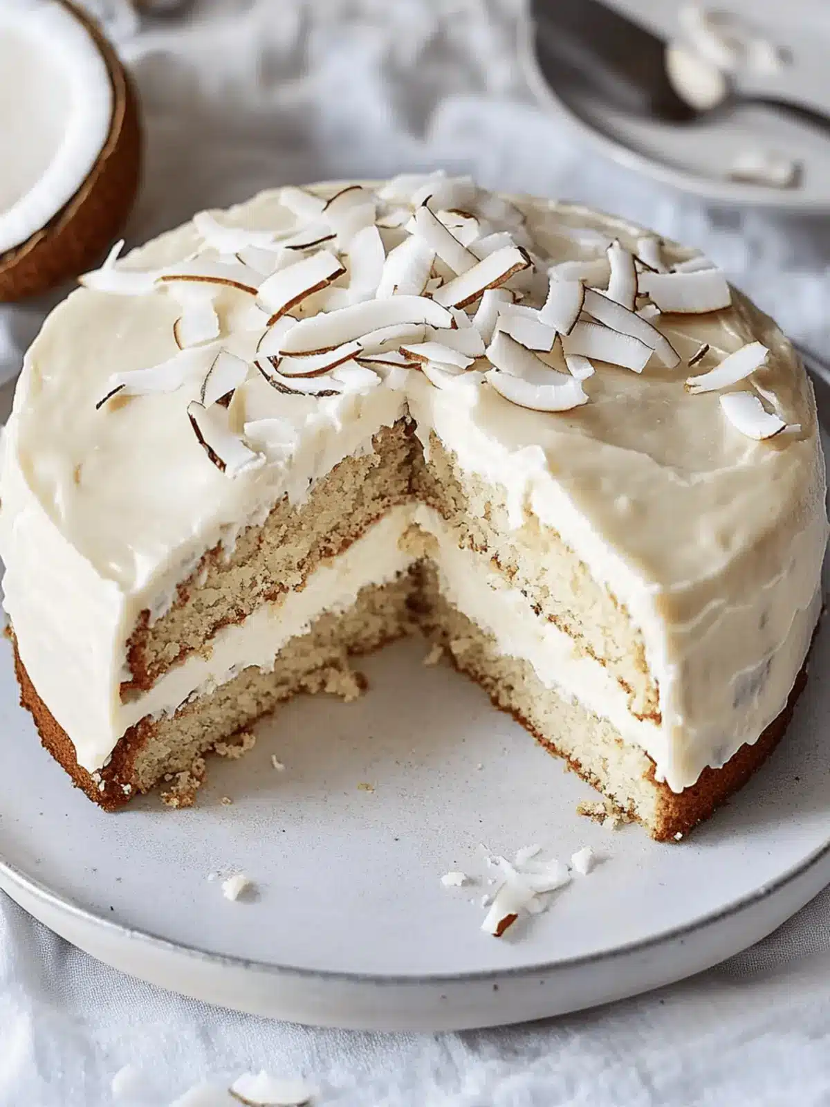 Decadent Vegan Coconut Cake with Japanese Sweet Potato Twist 3 Vegan Coconut Cake