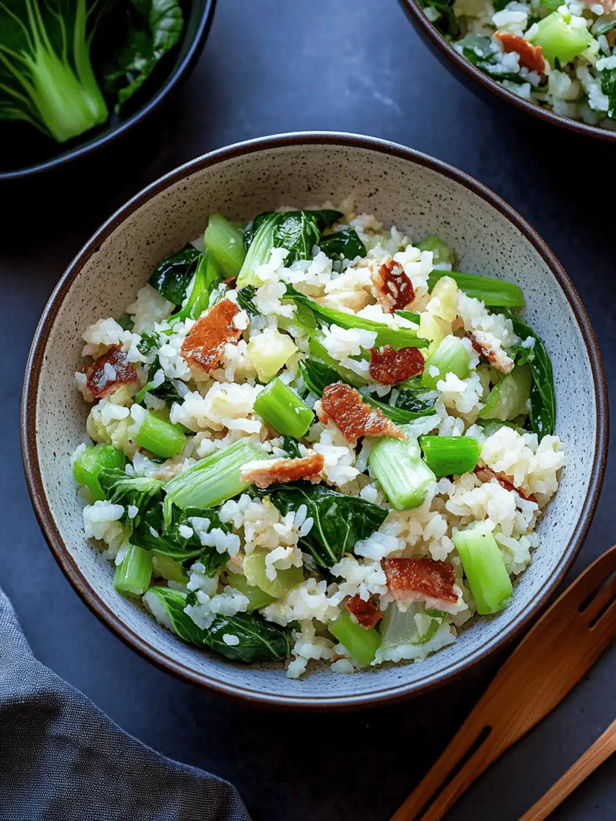 Savory Bok Choy Fried Rice with Crispy Bacon Delight 5 Bok Choy Fried Rice