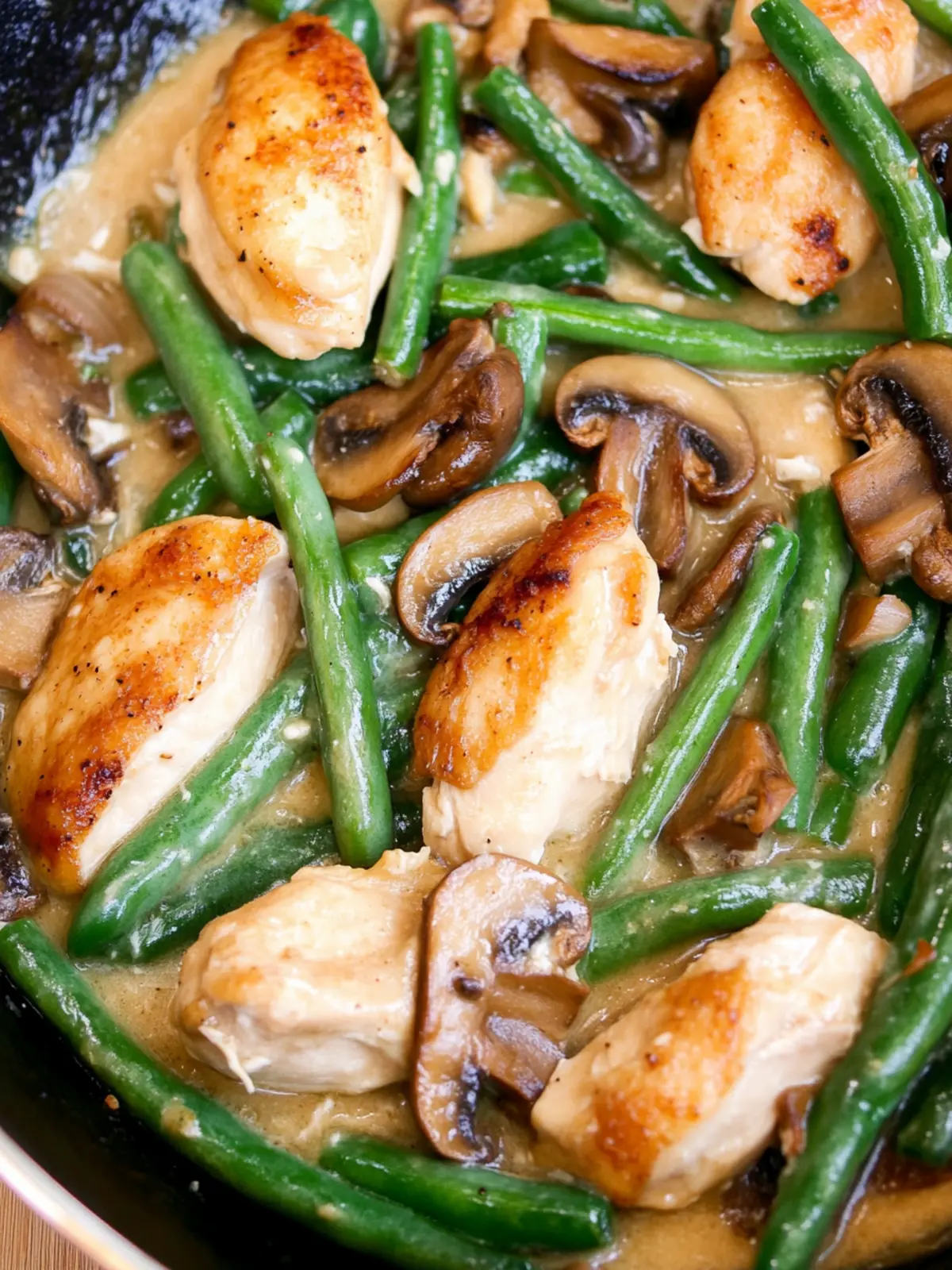 One Skillet Chicken with Green Beans and Mushrooms Magic 2 One Skillet Chicken with Green Beans and Mushrooms