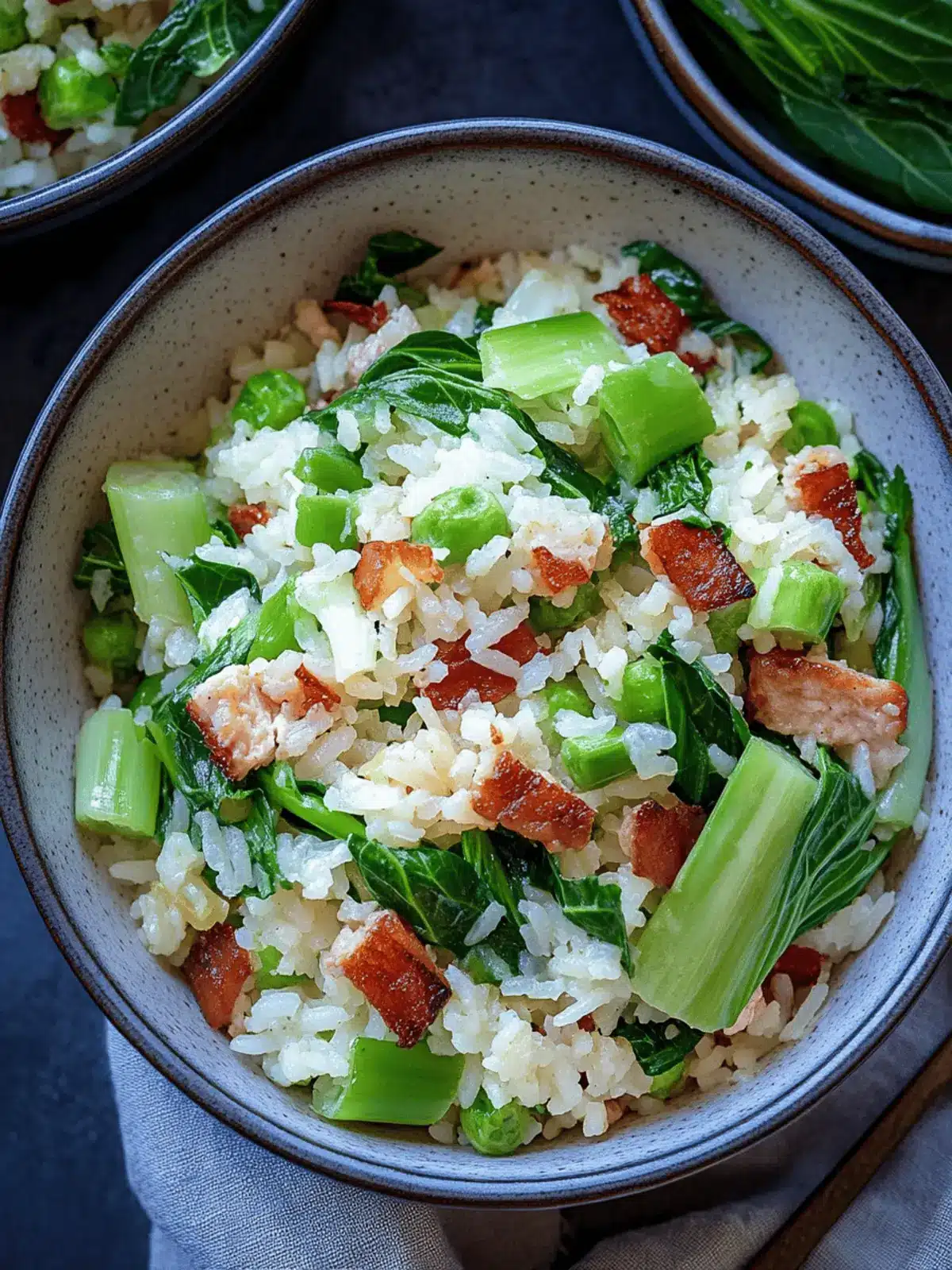 Savory Bok Choy Fried Rice with Crispy Bacon Delight 2 Bok Choy Fried Rice