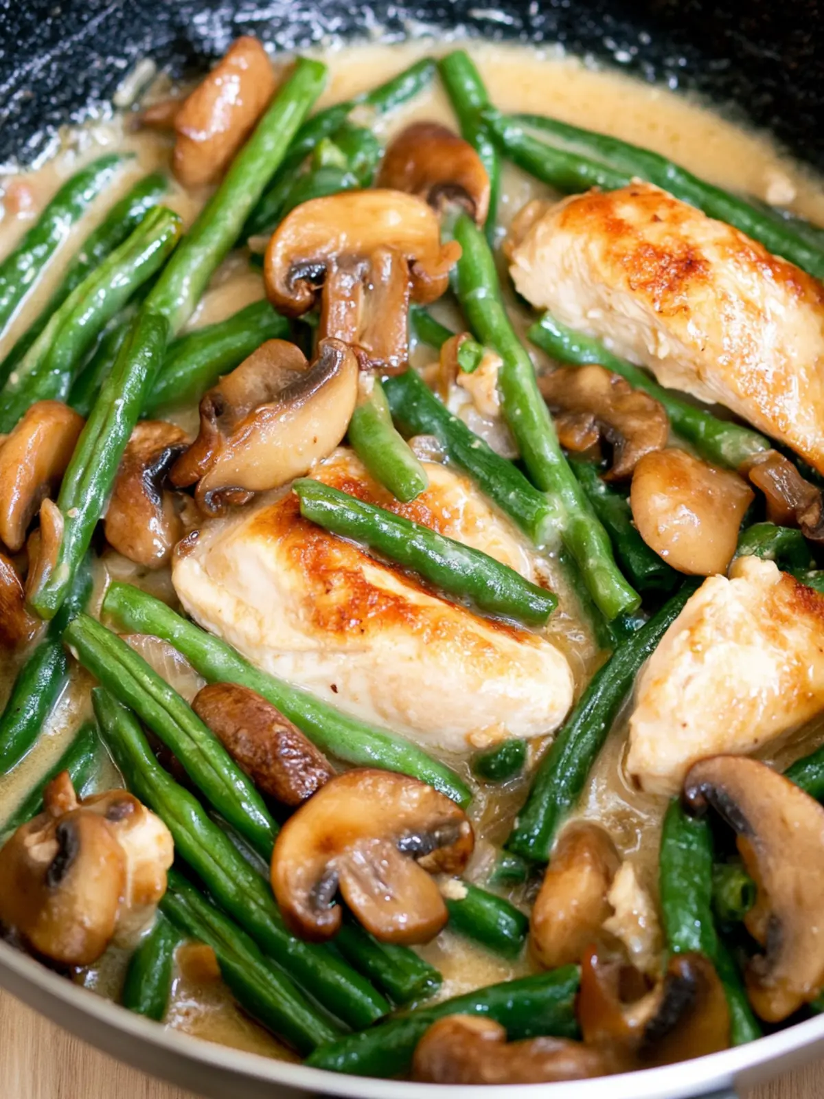 One Skillet Chicken with Green Beans and Mushrooms Magic 4 One Skillet Chicken with Green Beans and Mushrooms