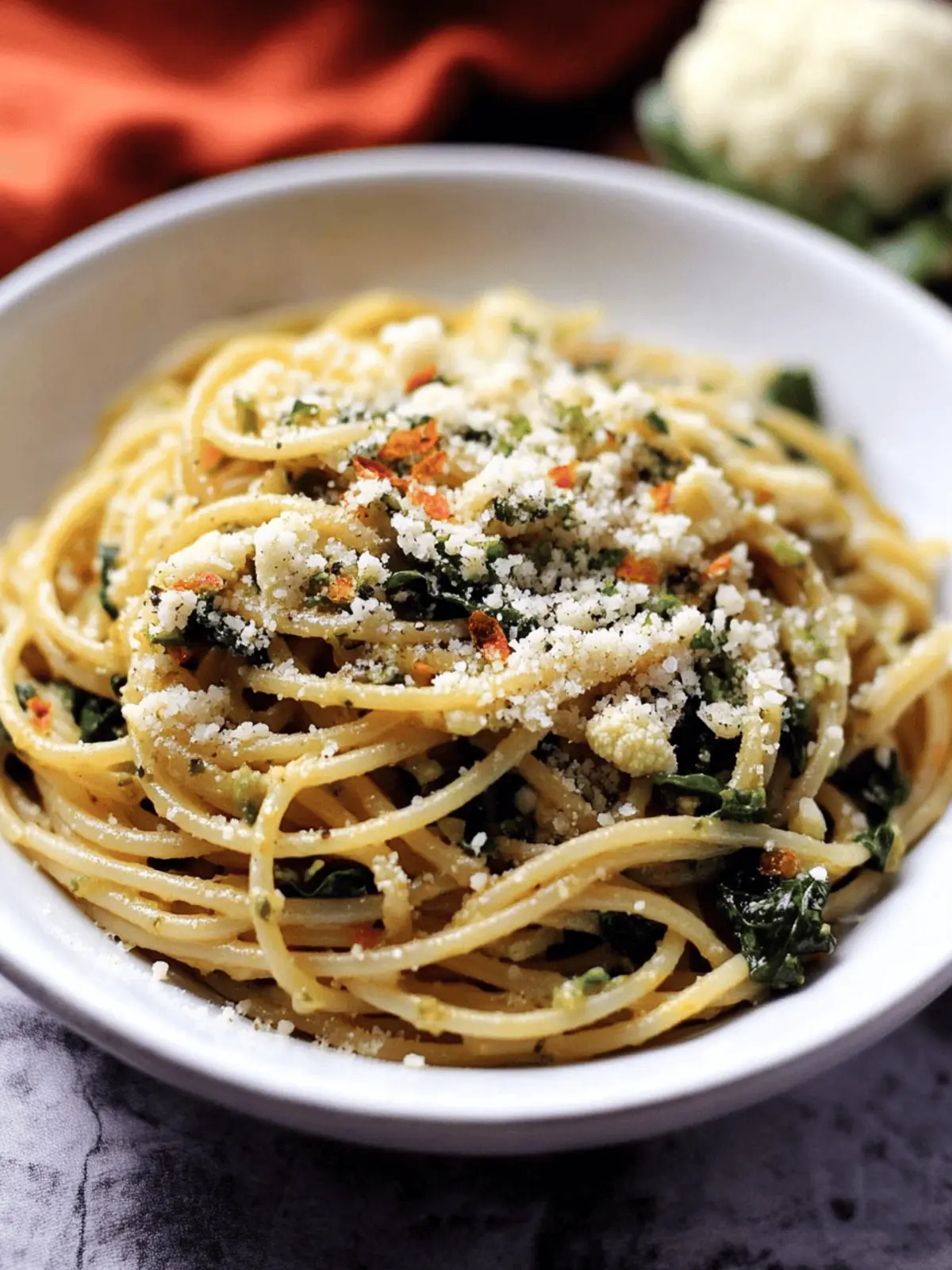 Spaghetti with Cauliflower and Garlicky Swiss Chard Delight 5 Spaghetti with Cauliflower and Garlicky Swiss Chard Gremolata