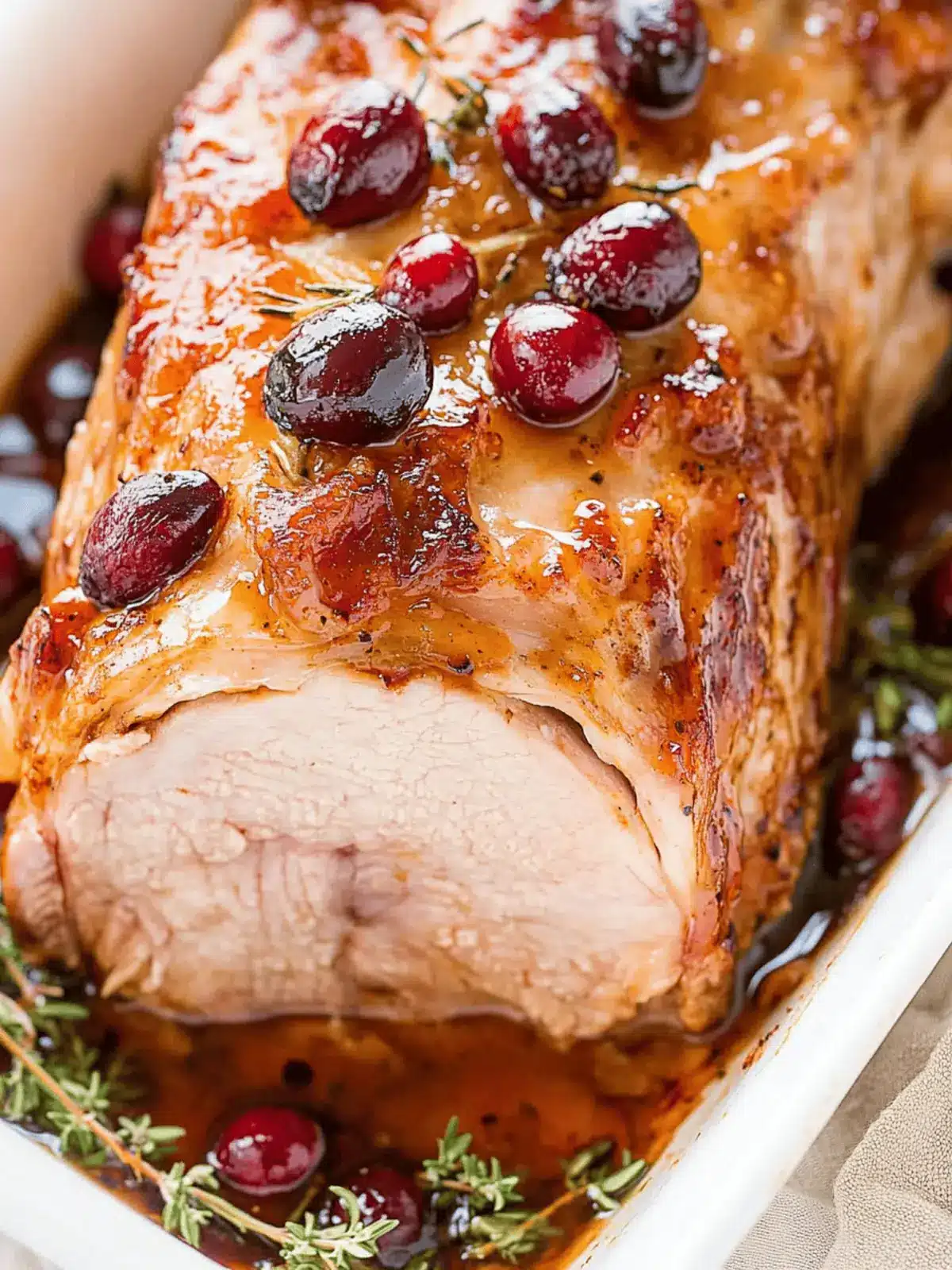 Sweet and Savory Honey Mustard Glazed Cranberry Pork Loin Roast 5 Honey Mustard Glazed Cranberry Pork Loin Roast
