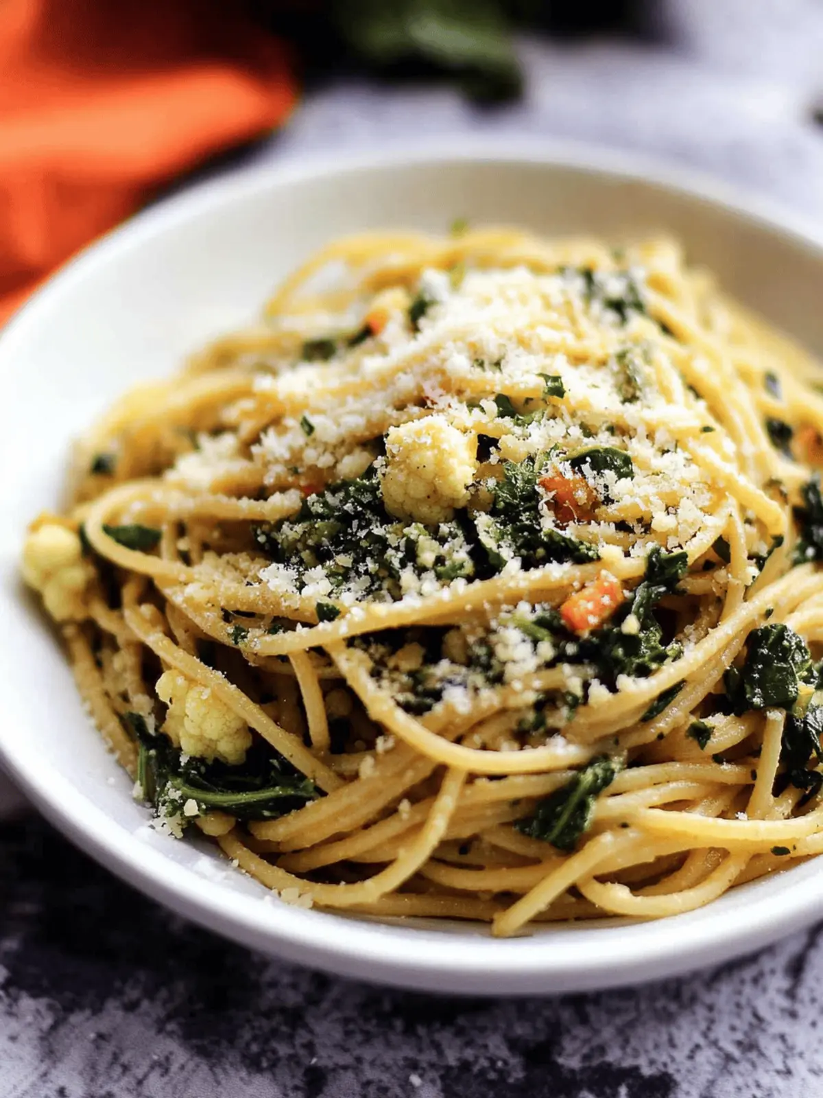 Spaghetti with Cauliflower and Garlicky Swiss Chard Delight 2 Spaghetti with Cauliflower and Garlicky Swiss Chard Gremolata