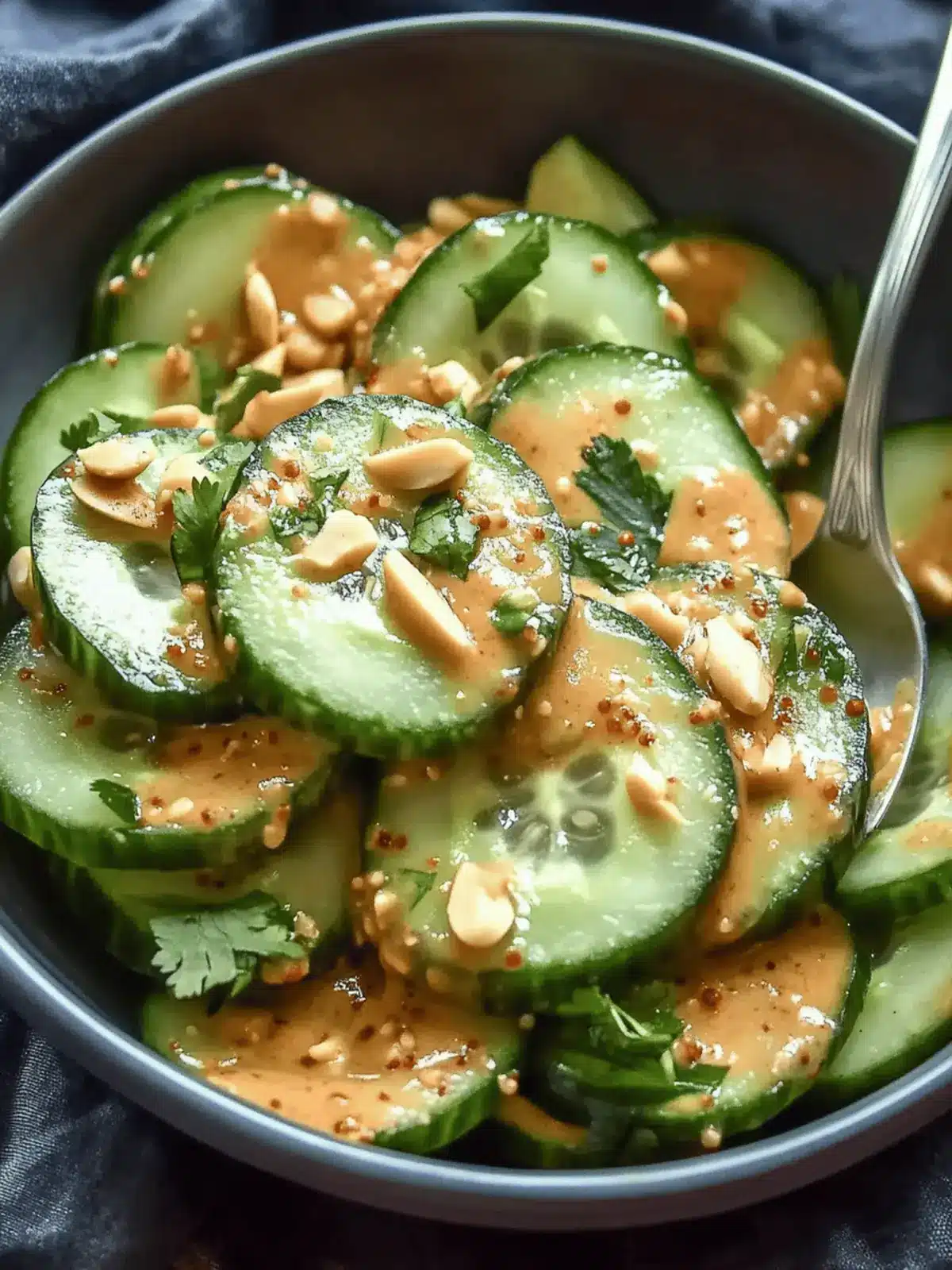 Zesty Cucumber Salad with Spicy Peanut Dressing Delight 4 Refreshing Cucumber Salad with Spicy Peanut Dressing