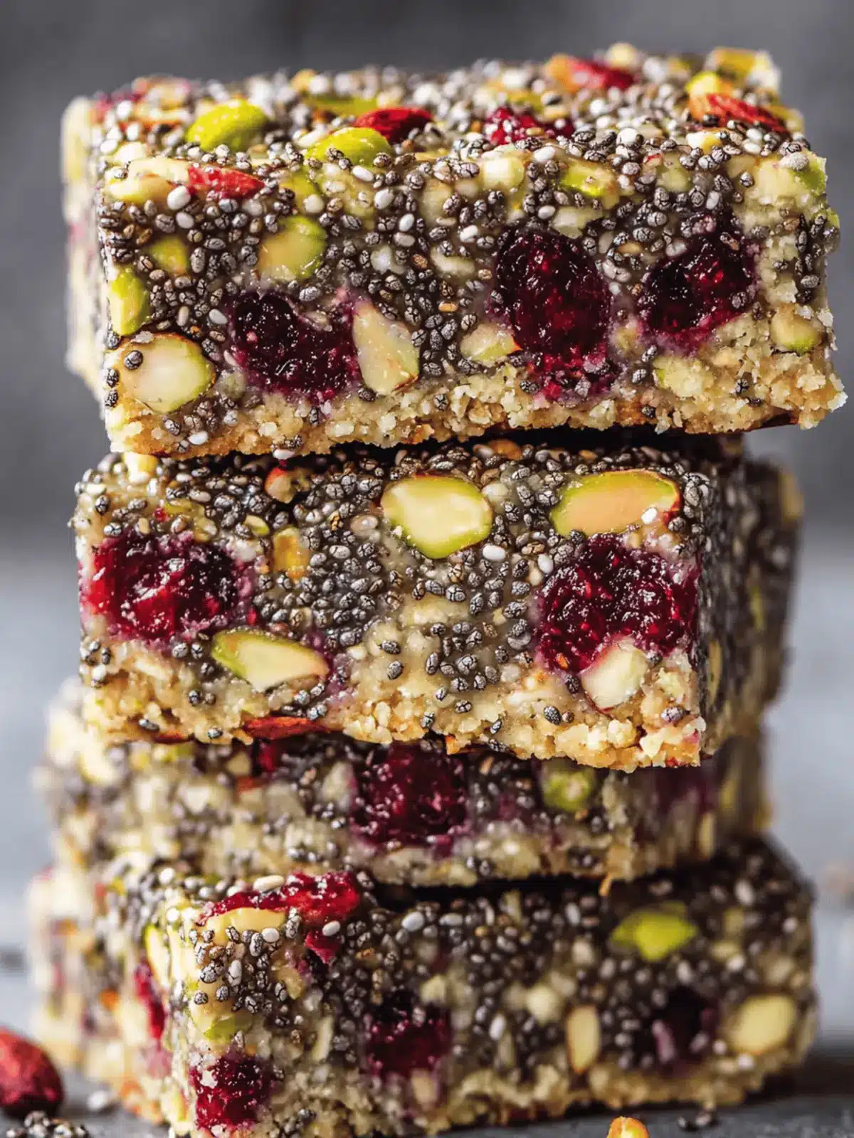 Pistachio Cranberry Chia Bars for a Snack That Excites! 3 Pistachio Cranberry Chia Bars