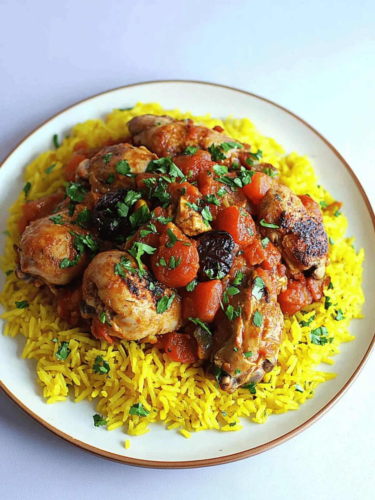 Savory Chicken Tagine with Yellow Rice for a Cozy Dinner 5 Chicken Tagine with Yellow Rice