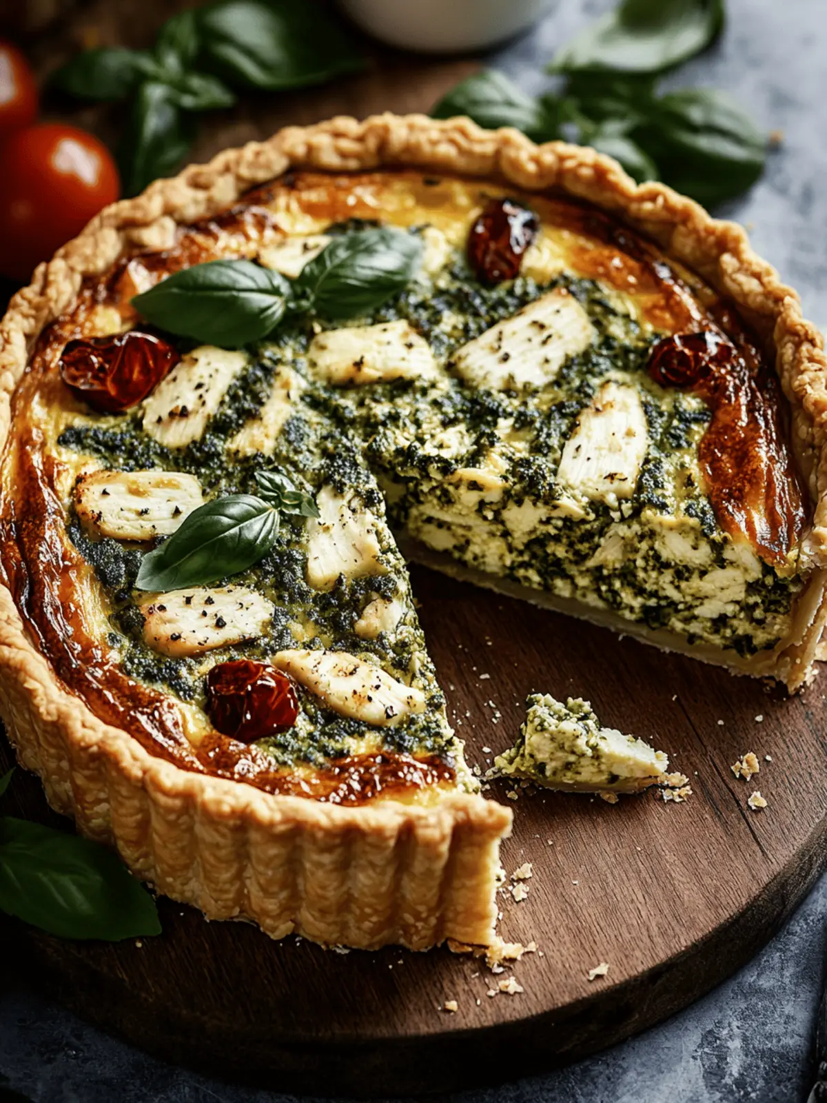 Pesto Chicken Quiche: Easy Gourmet Delight for Any Meal 3 Pesto Chicken Quiche