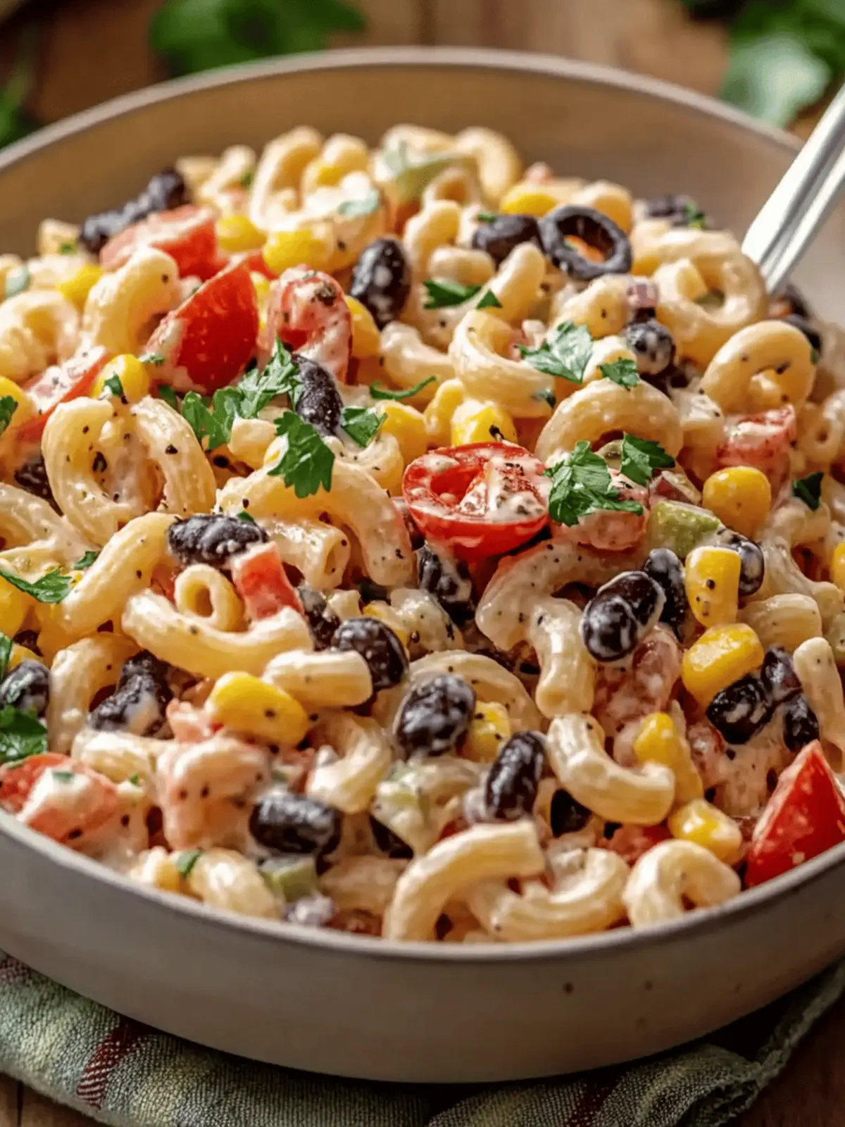 Delicious Southwestern Pasta Salad with Beans and Fresh Corn 5 Southwestern Pasta Salad