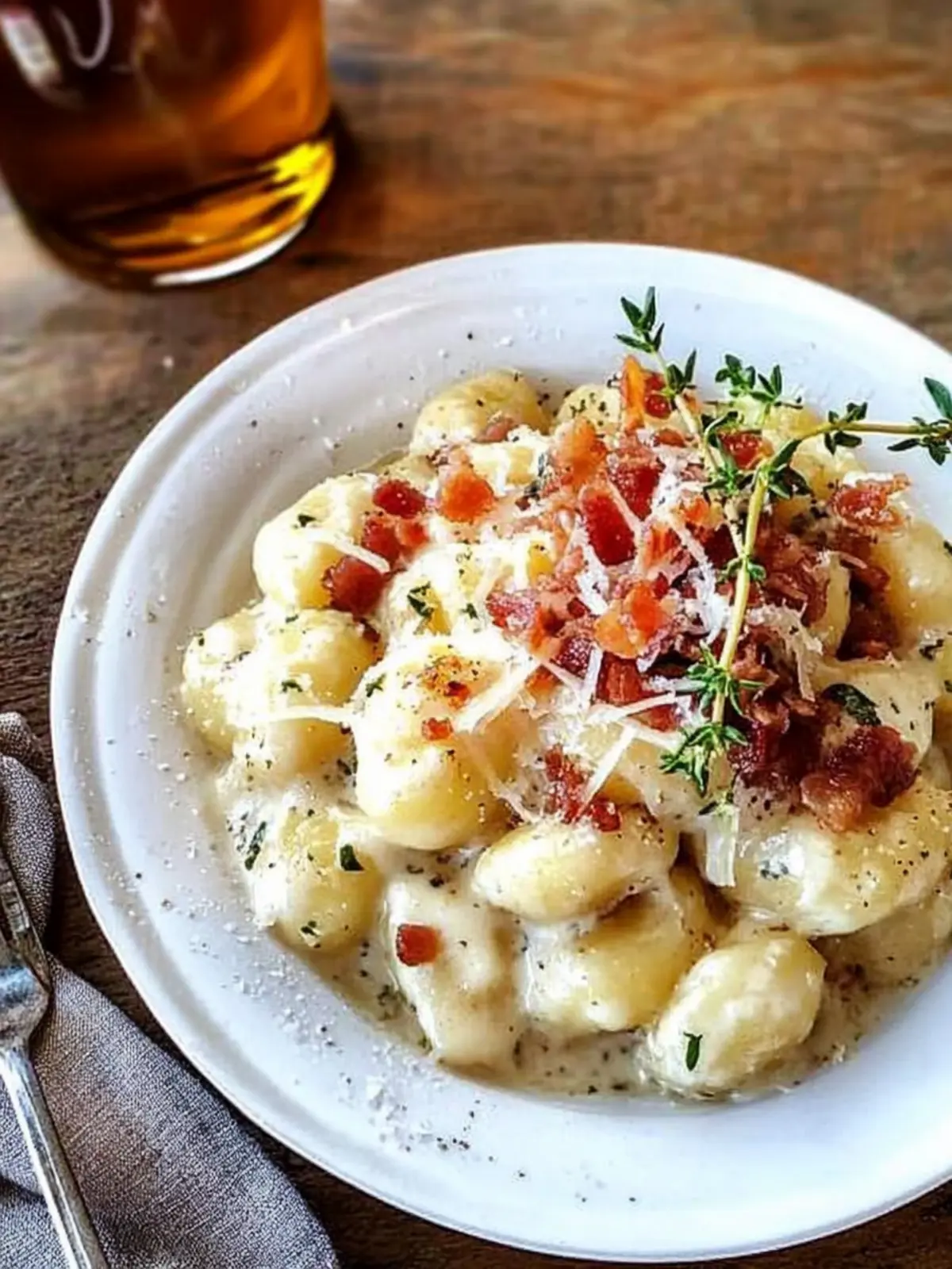 Gnocchi with Bacon Cream Sauce: A Cozy Dinner Delight 4 Gnocchi with Bacon Cream Sauce