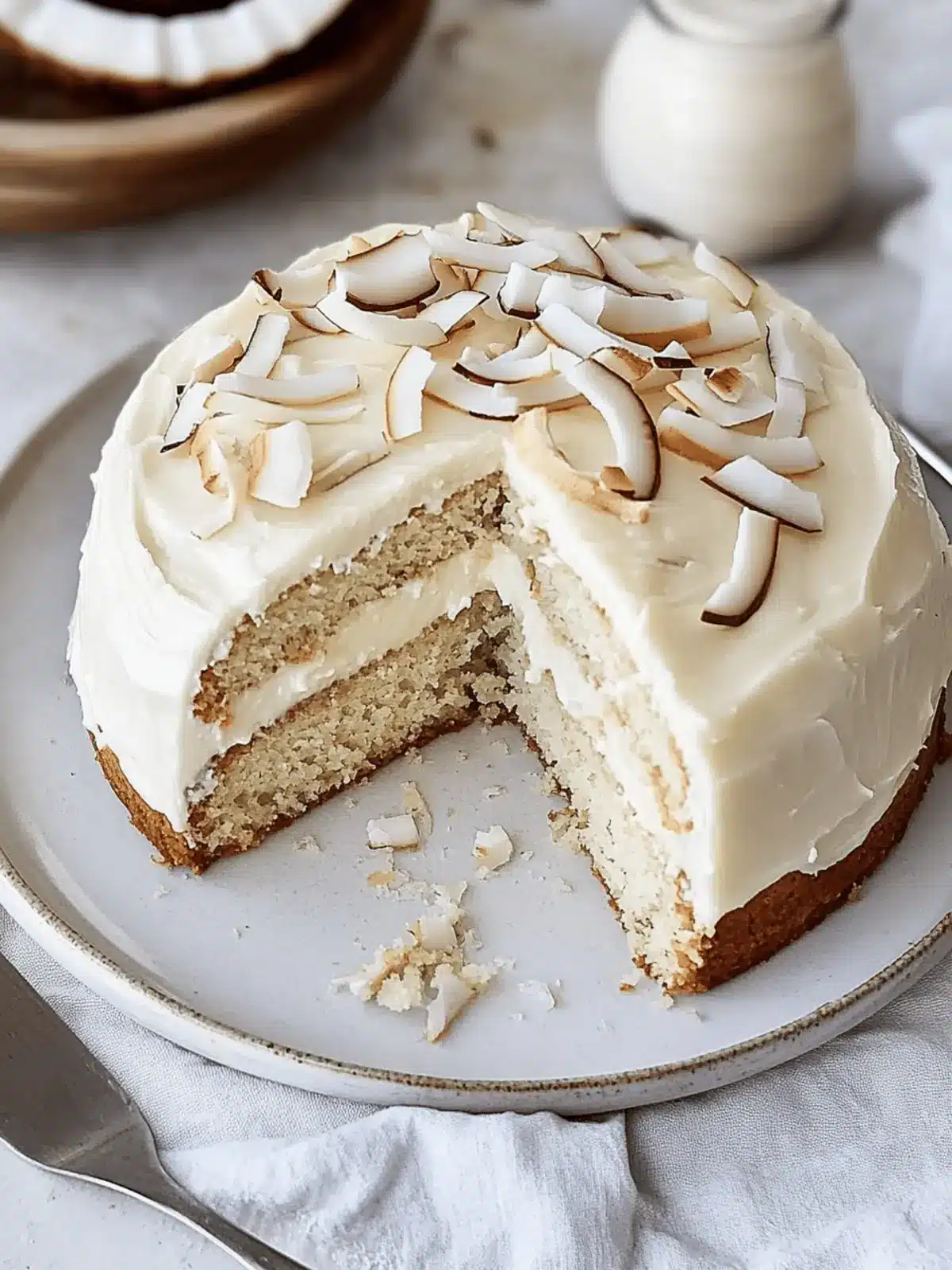 Decadent Vegan Coconut Cake with Japanese Sweet Potato Twist 4 Vegan Coconut Cake
