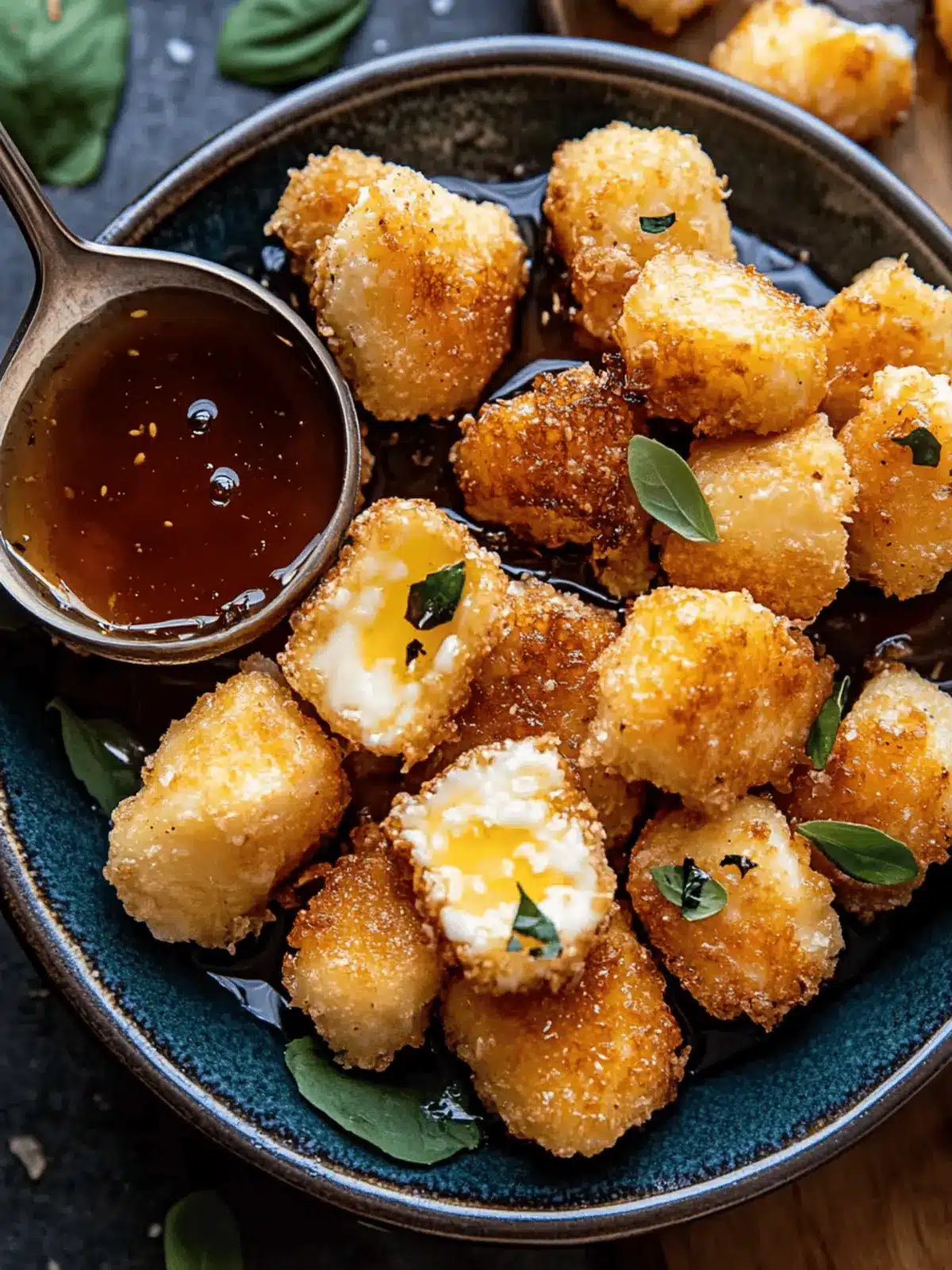 Crispy Oven Fried Halloumi Bites with Hot Honey Bliss 5 Oven Fried Halloumi Bites with Hot Honey