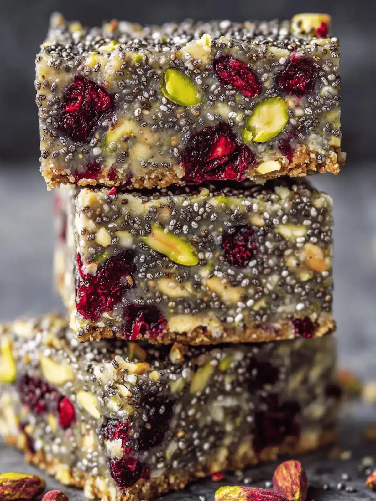 Pistachio Cranberry Chia Bars for a Snack That Excites! 2 Pistachio Cranberry Chia Bars