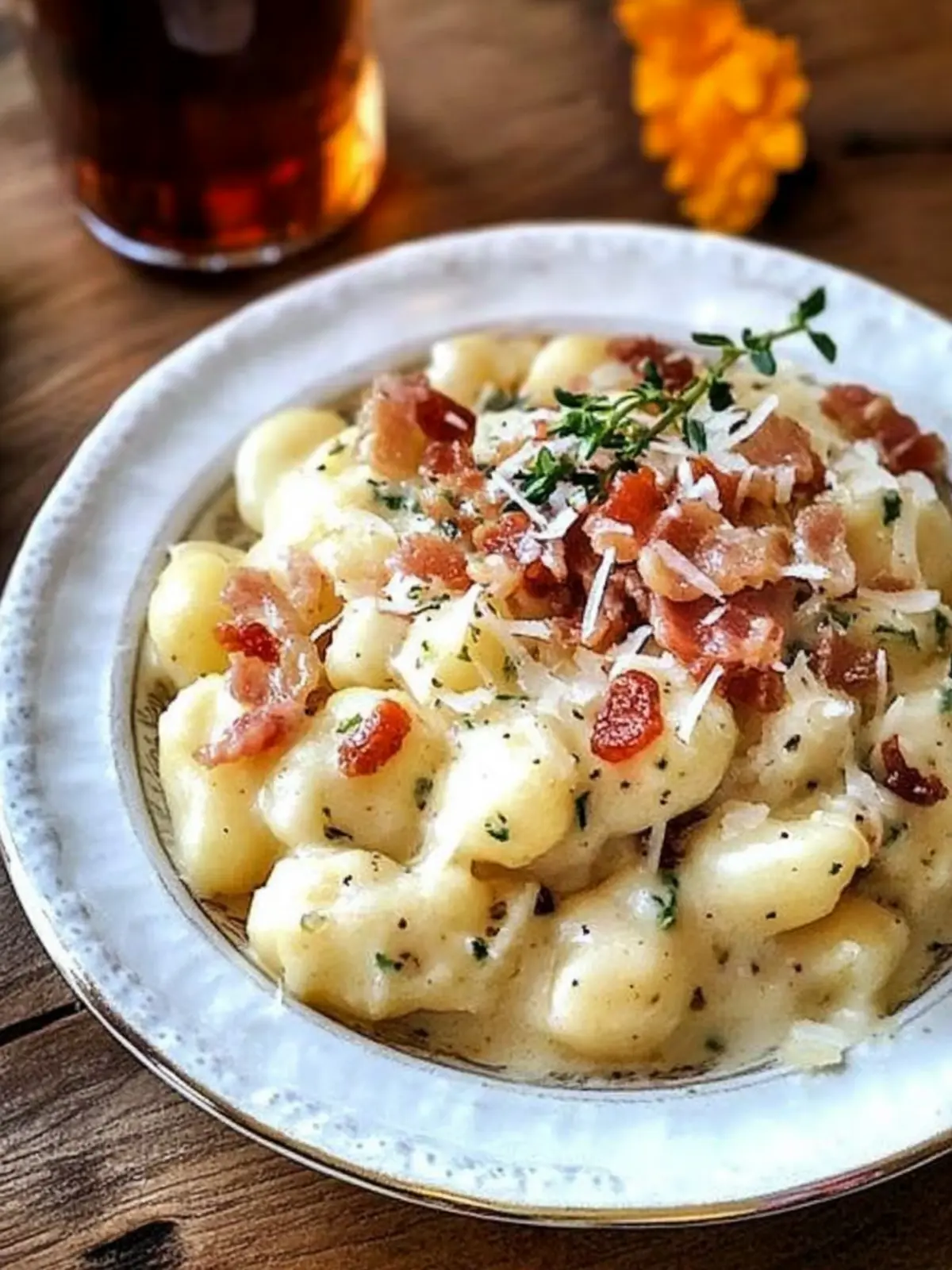 Gnocchi with Bacon Cream Sauce: A Cozy Dinner Delight 2 Gnocchi with Bacon Cream Sauce