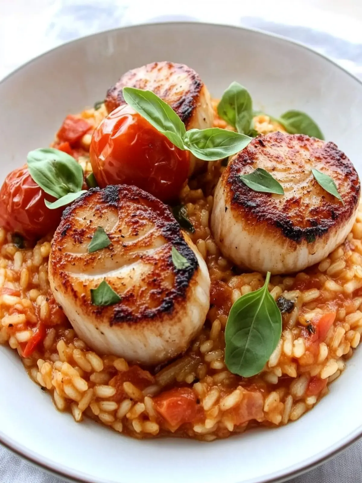Prosciutto Wrapped Scallops with Roasted Tomato Risotto Bliss 2 Prosciutto Wrapped Scallops with Roasted Tomato Risotto