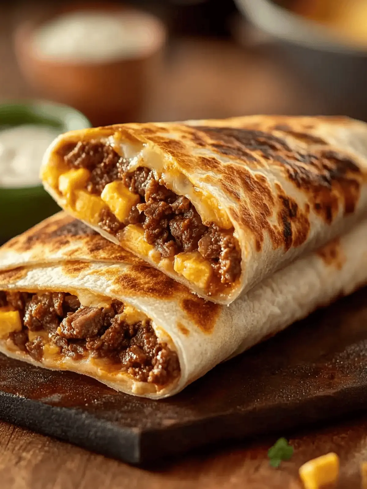 Savor Hearty Beef & Cheese Wraps for Family Taco Night 2 Hearty Beef & Cheese Wraps