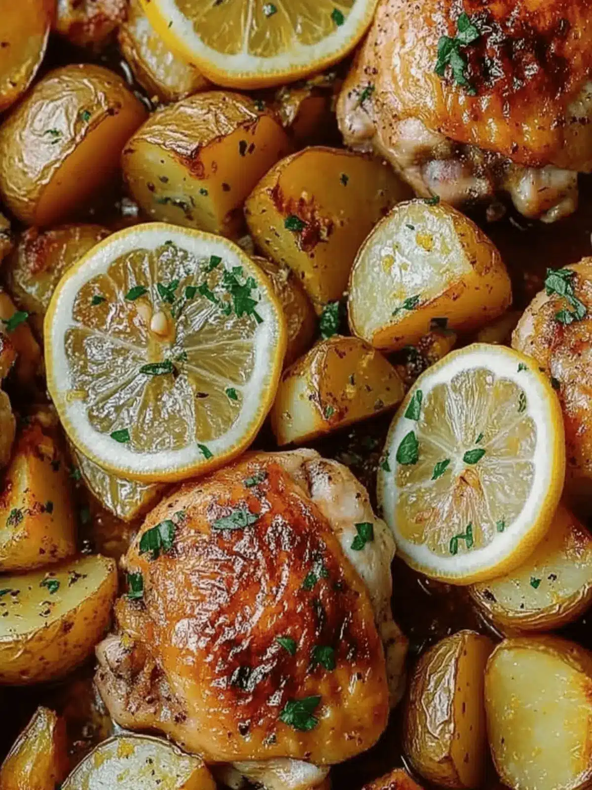 Savory Roasted Lemon Chicken Thighs with Tender Potatoes 5 Roasted Lemon Chicken Thighs with Potatoes