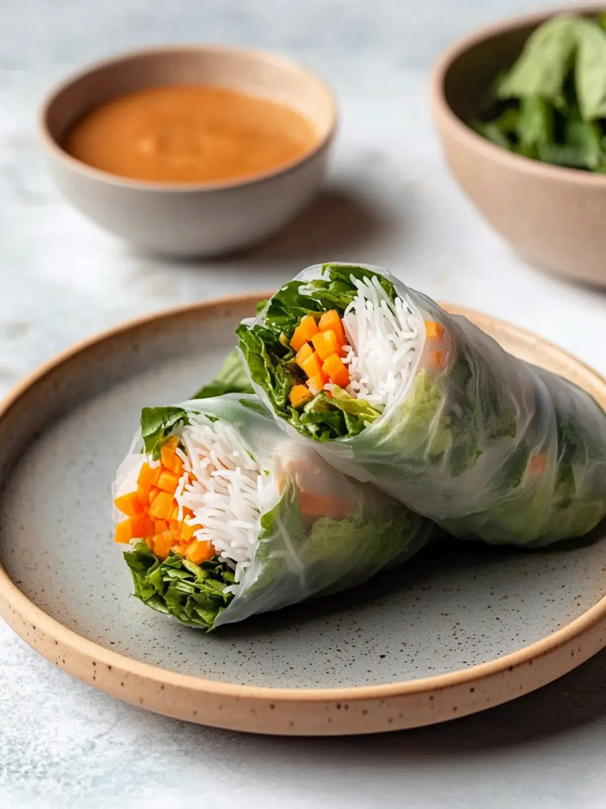 Giant Vietnamese Spring Roll with Coconut Peanut Sauce Delight