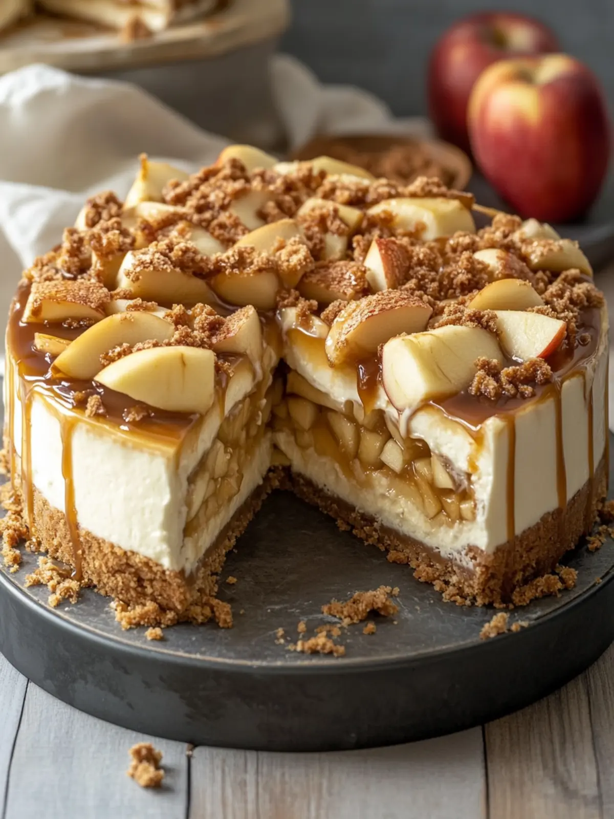 Indulge in Salted Caramel Apple Pie Cheesecake Bliss 2 Salted Caramel Apple Pie Cheesecake