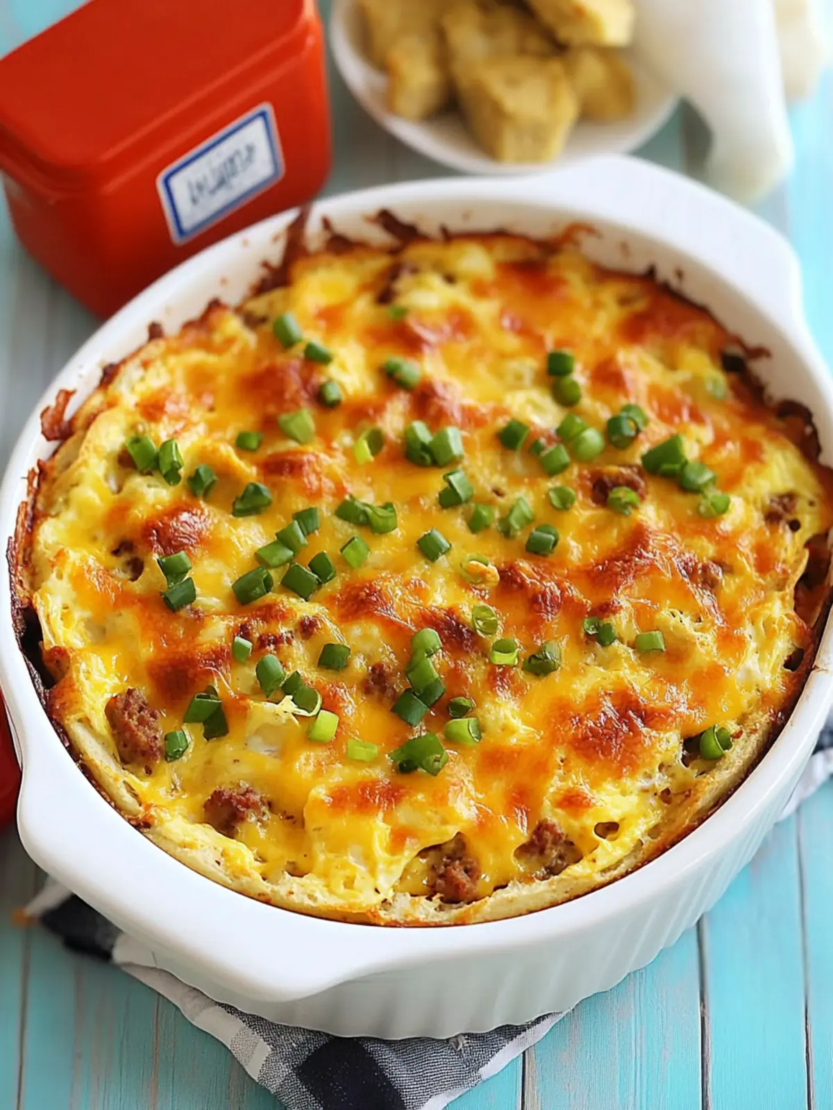 Delicious English Muffin Sausage, Egg and Cheese Casserole 2 English Muffin Sausage, Egg and Cheese Breakfast Casserole