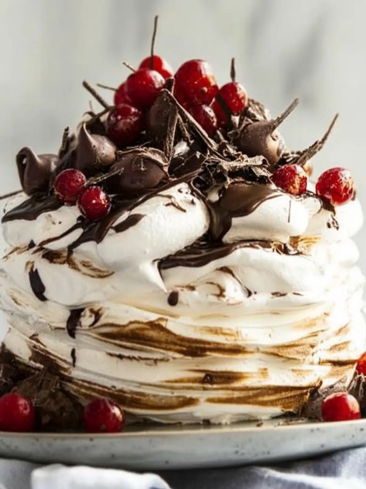 Irresistible Chocolate Meringue Cake with Fresh Fruit Bliss 2 Chocolate Meringue Cake