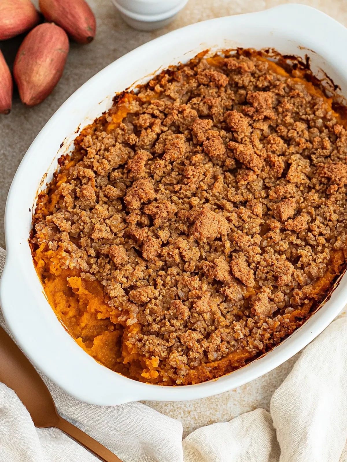Delicious Sweet Potato Casserole with Crunchy Pecan Topping 4 Sweet Potato Casserole
