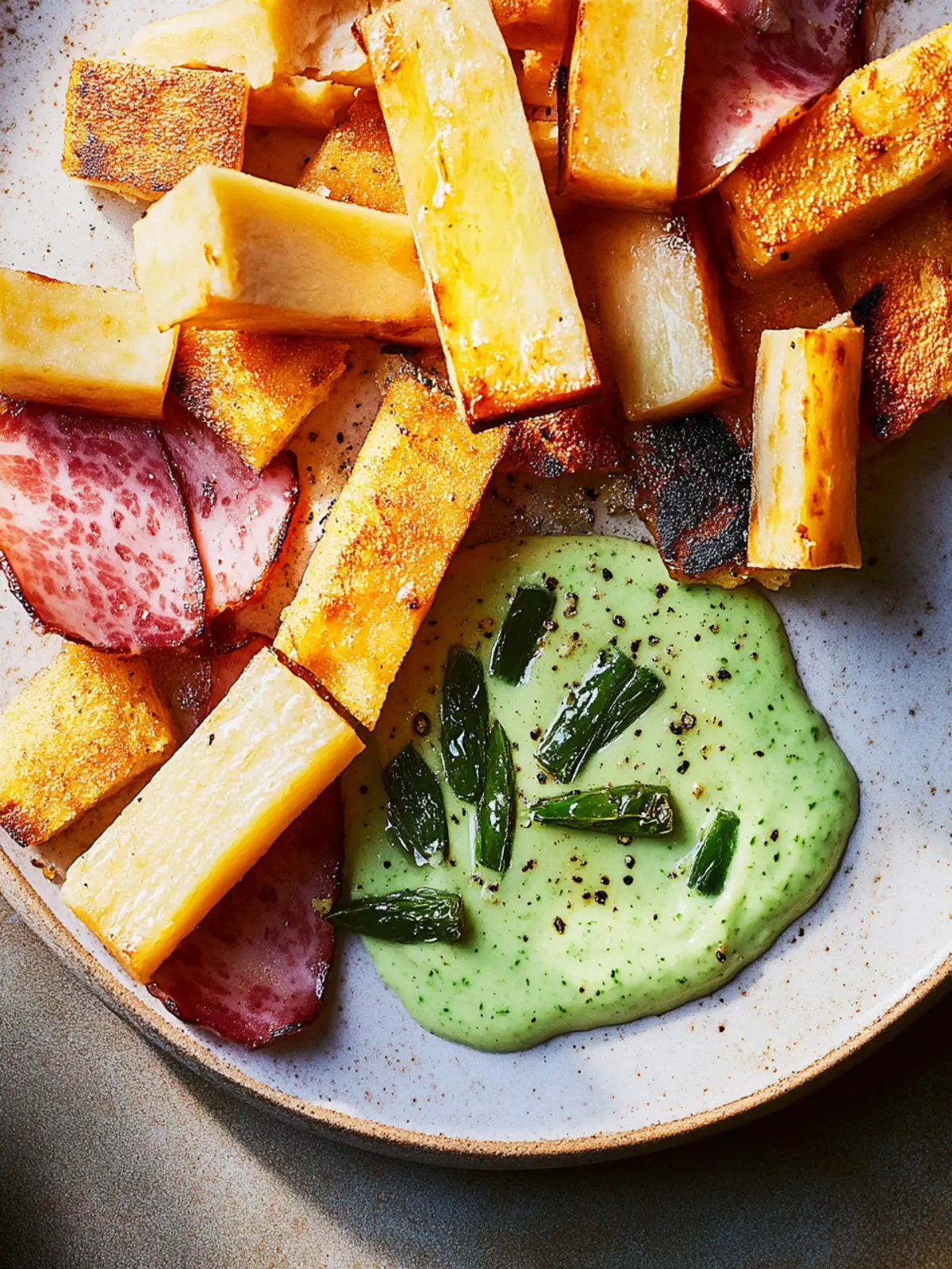 Crispy Panisse with Green Chilli & Double Garlic Aïoli Delight 4 Panisse with Green Chilli & Double Garlic Aïoli