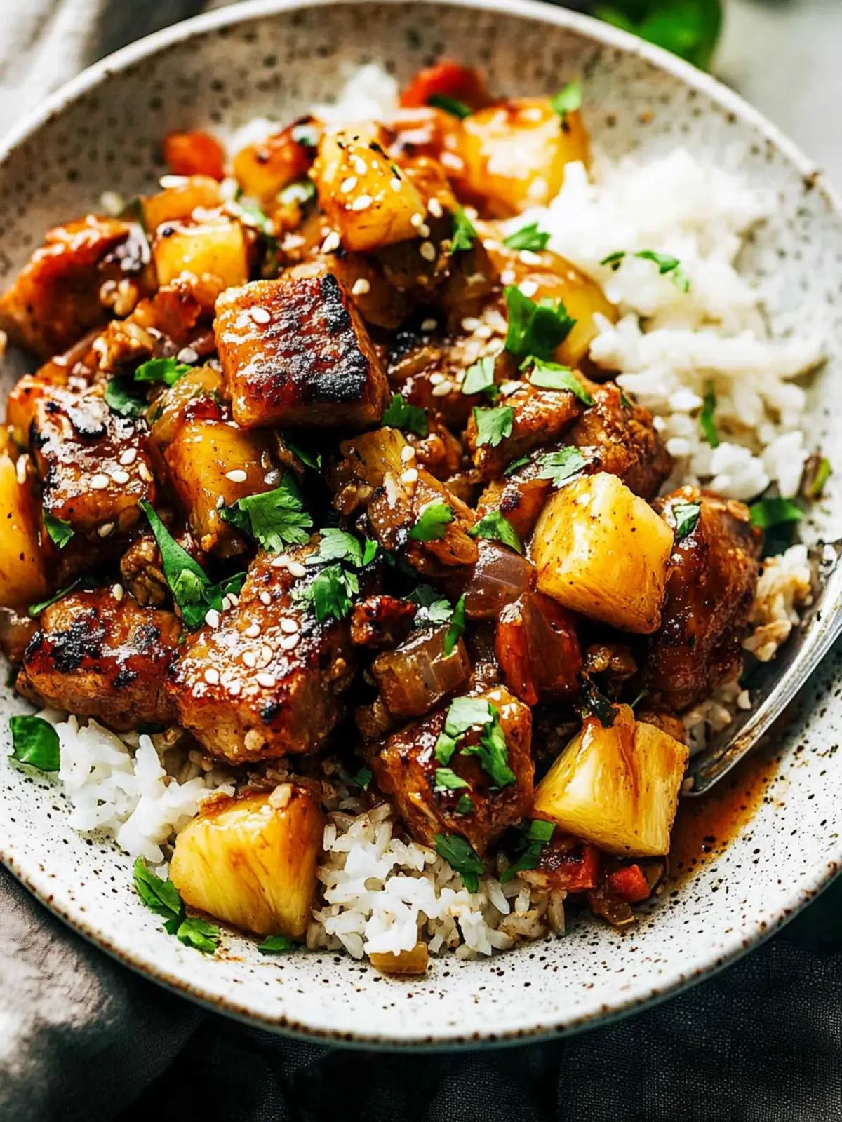 Pineapple Pork with Coconut Rice