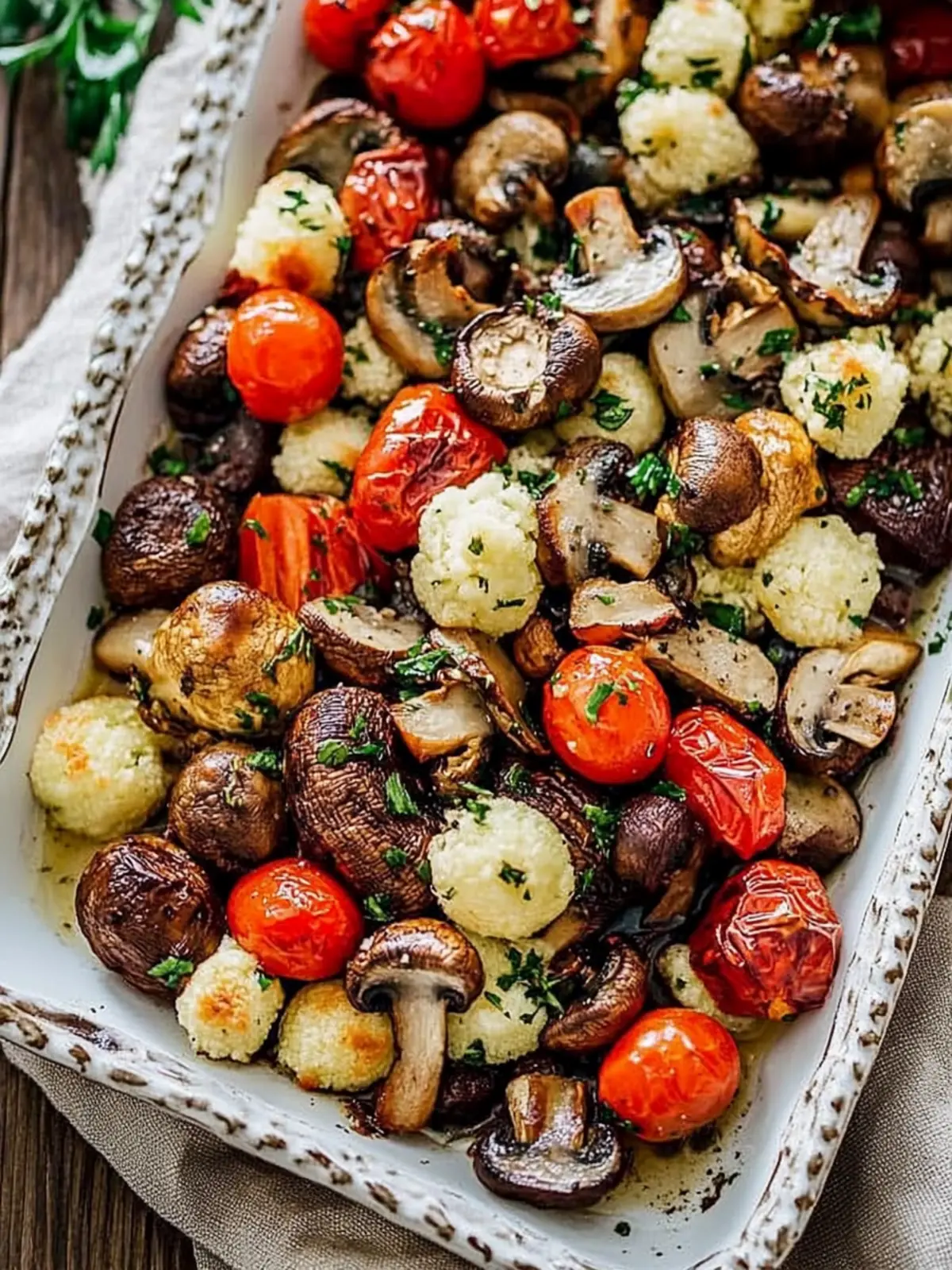 Italian Roasted Mushrooms and Veggies