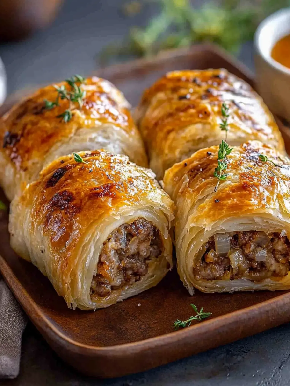 Savory French Onion Sausage Rolls