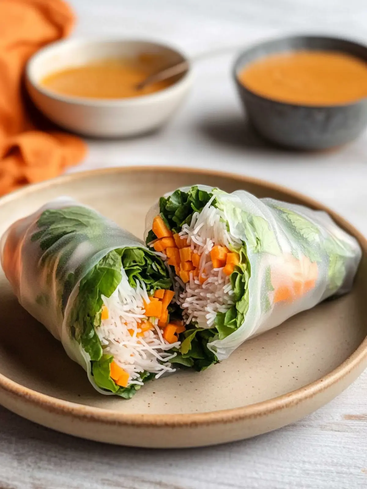Giant Vietnamese Spring Roll with Coconut Peanut Sauce Delight