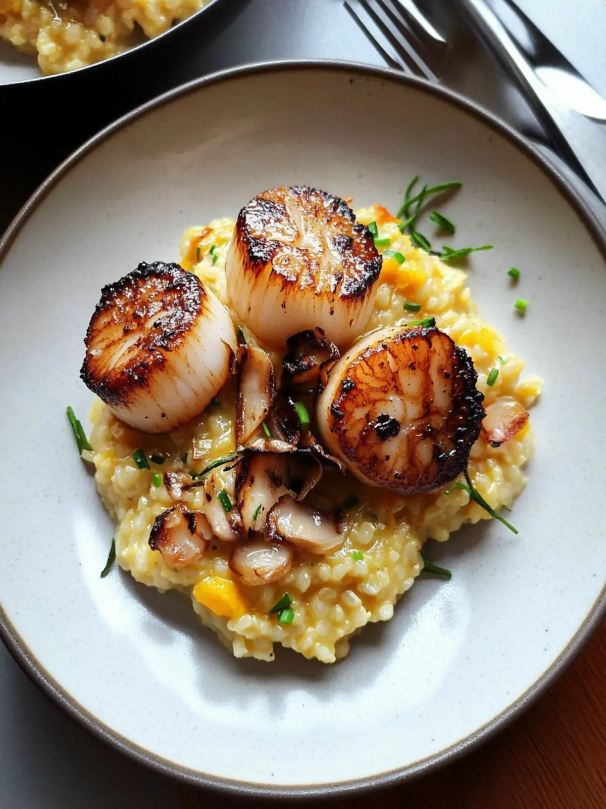 Savory Butternut Squash Risotto with Seared Scallops Delight 3 Butternut Squash Risotto with Scallops