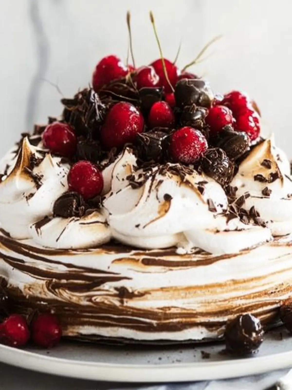 Irresistible Chocolate Meringue Cake with Fresh Fruit Bliss 5 Chocolate Meringue Cake