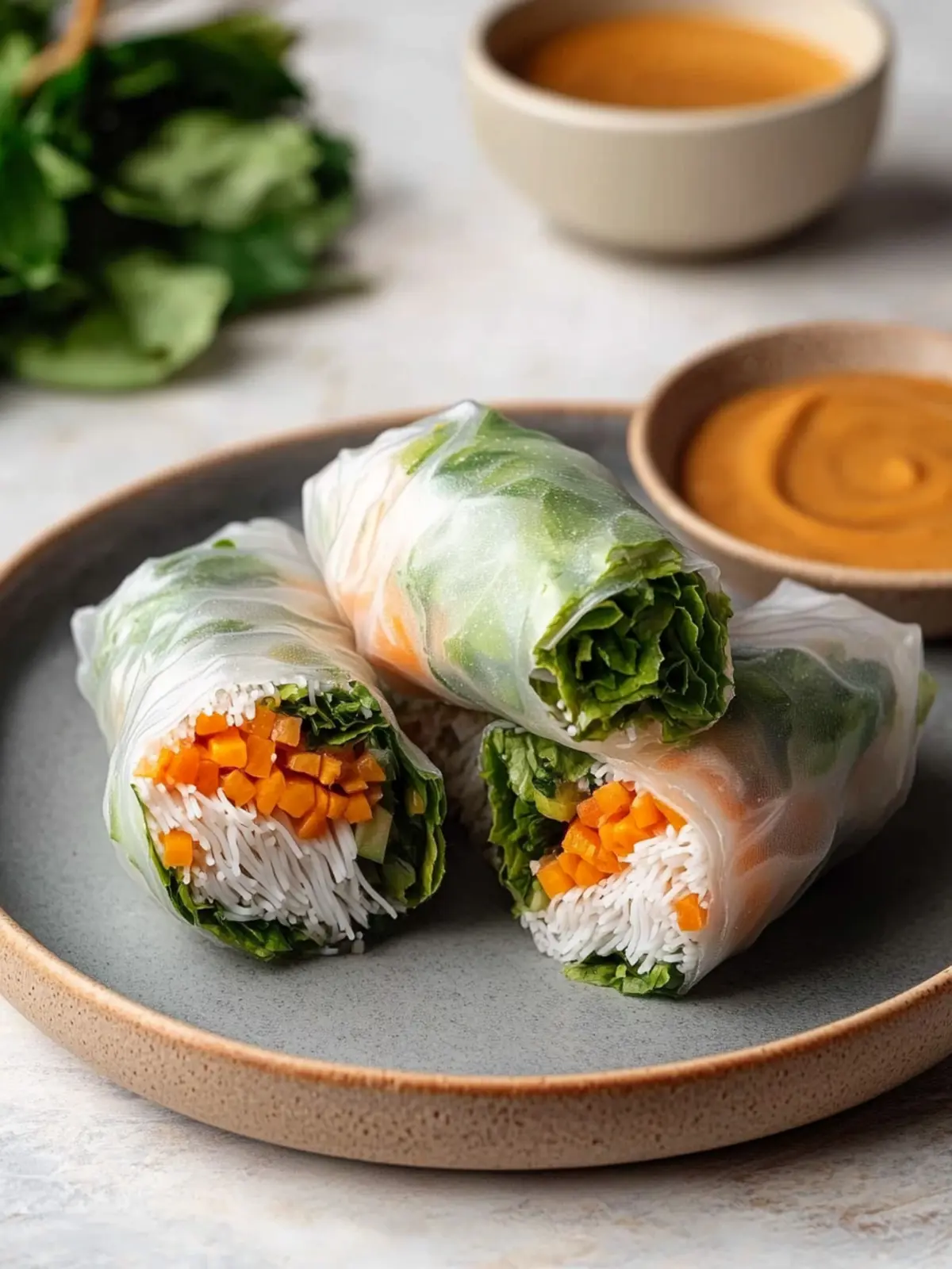 Giant Vietnamese Spring Roll with Coconut Peanut Sauce Delight