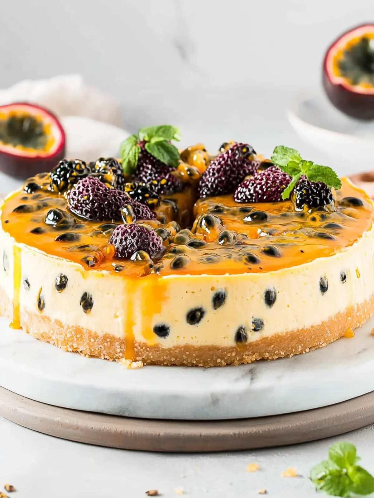 Decadent Passion Fruit Cheesecake: A Tropical Delight at Home 3 Passion Fruit Cheesecake