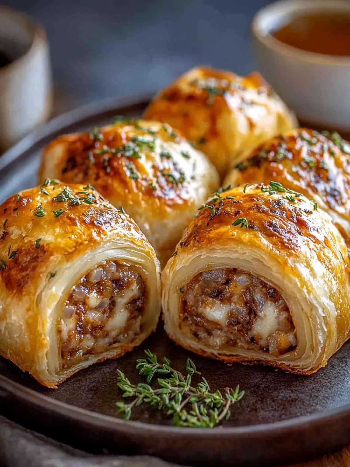 Savory French Onion Sausage Rolls