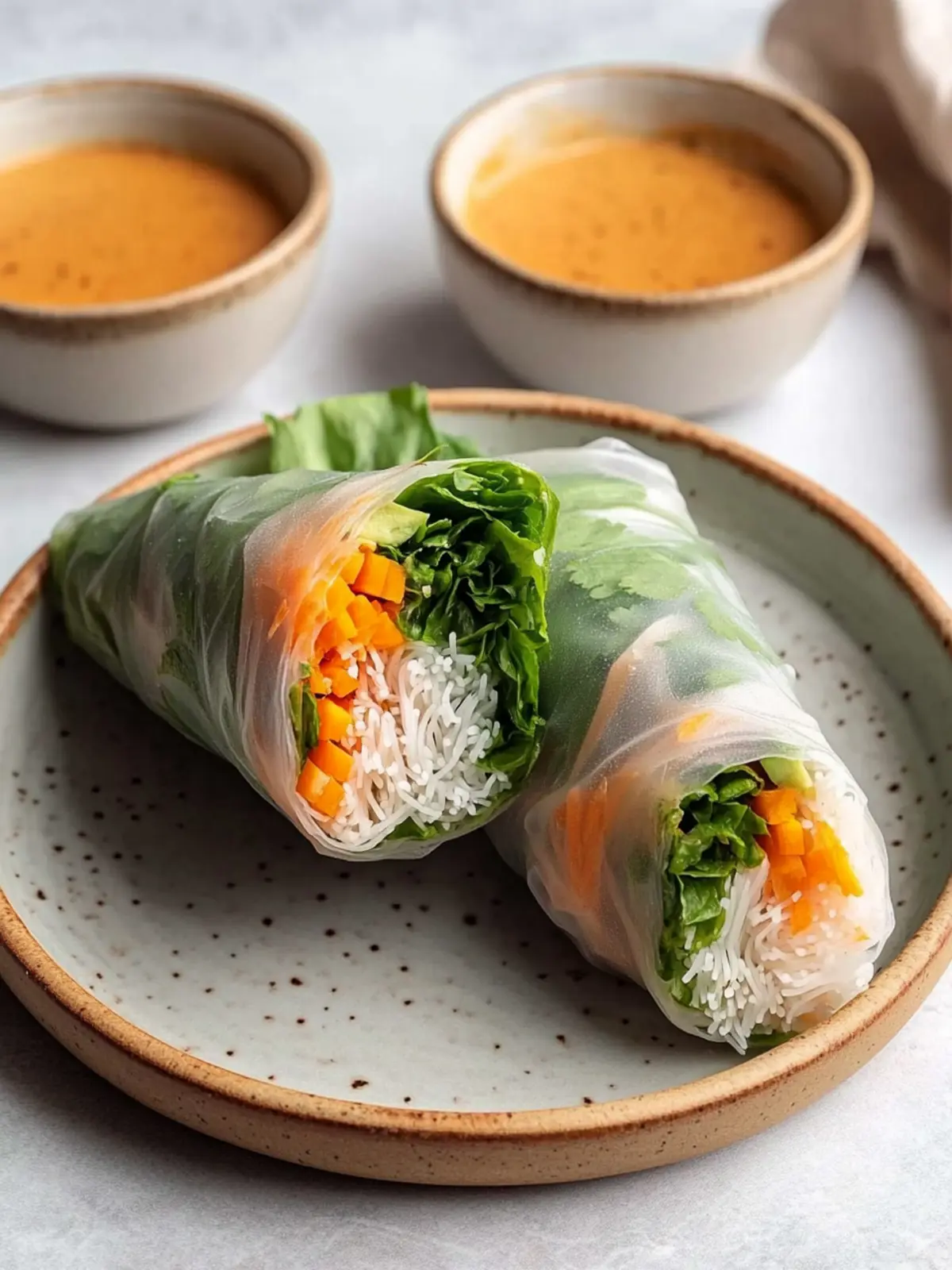 Giant Vietnamese Spring Roll with Coconut Peanut Sauce Delight