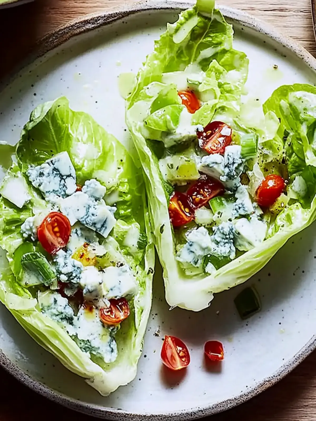 Little Gem Wedge Salad with Blue Cheese & Herb Dressing Magic 3 Little Gem Wedge Salad with Blue Cheese & Herb Dressing