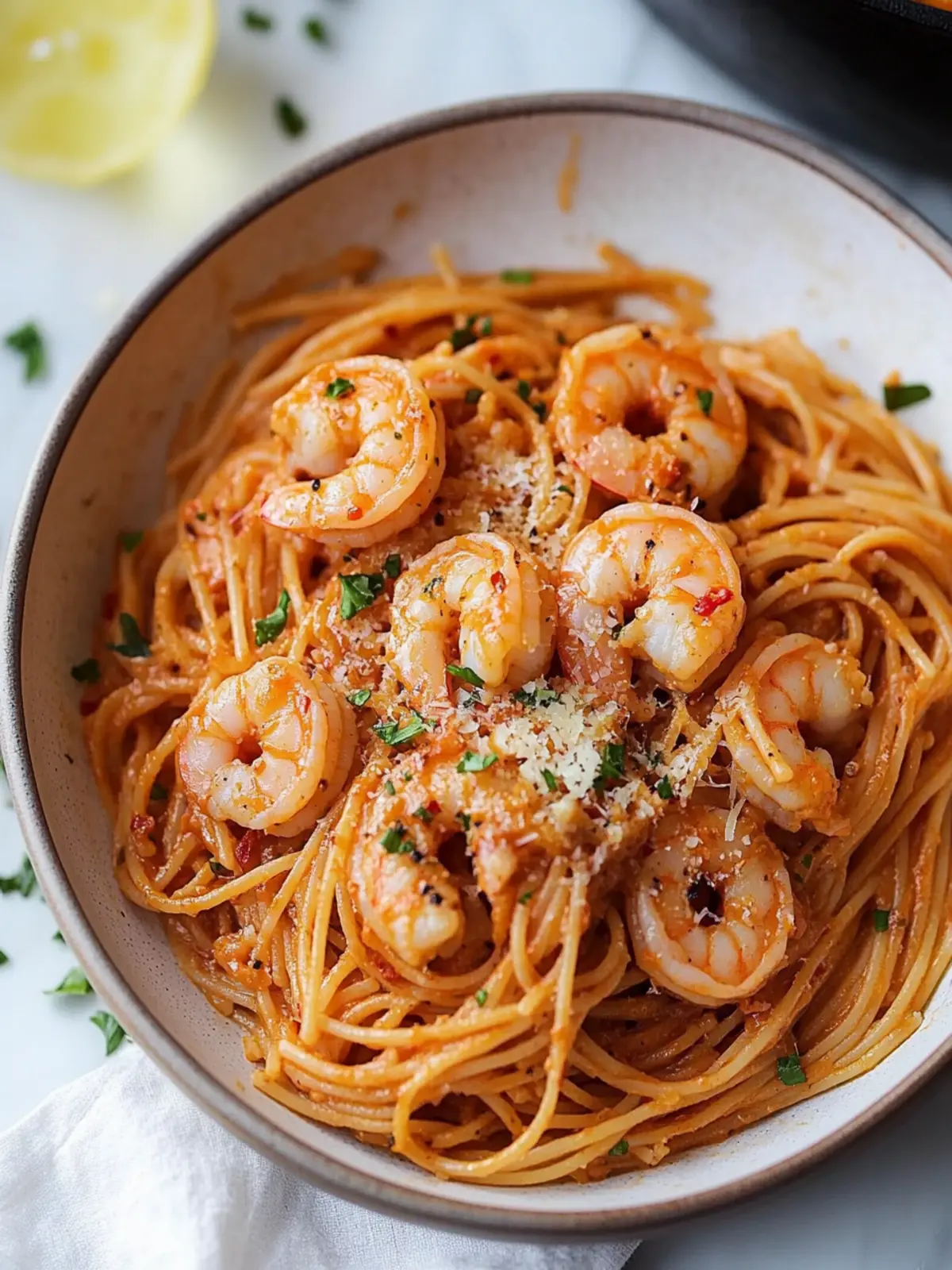 Ultimate Garlicky Calabrian Chili Pasta with Shrimp Delight
