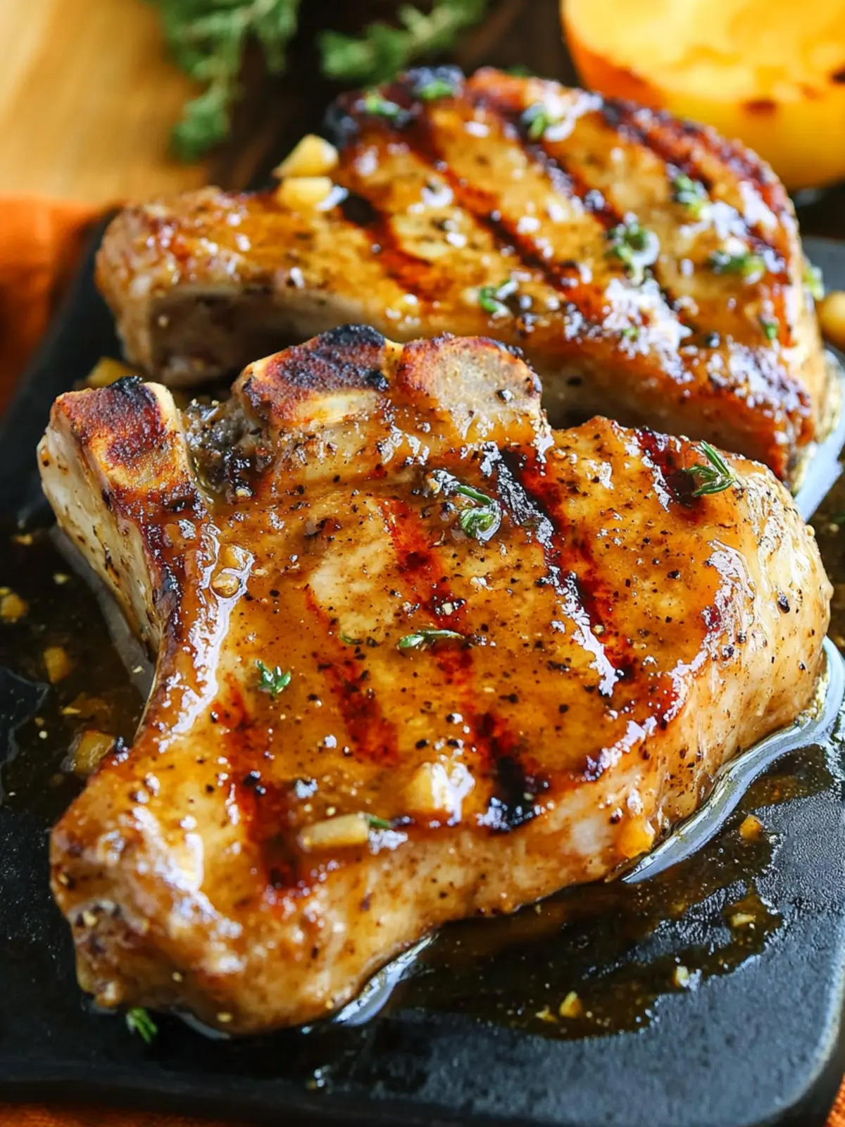 Maple Dijon Apple Cider Grilled Pork Chops