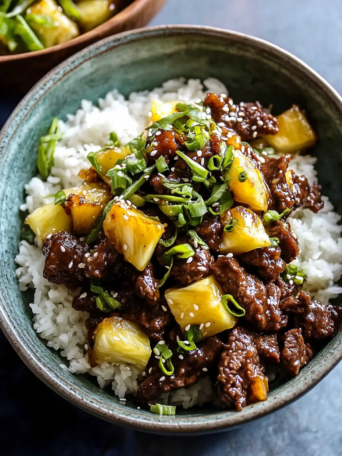 20 Minute Sticky Ginger Sesame Pineapple Beef