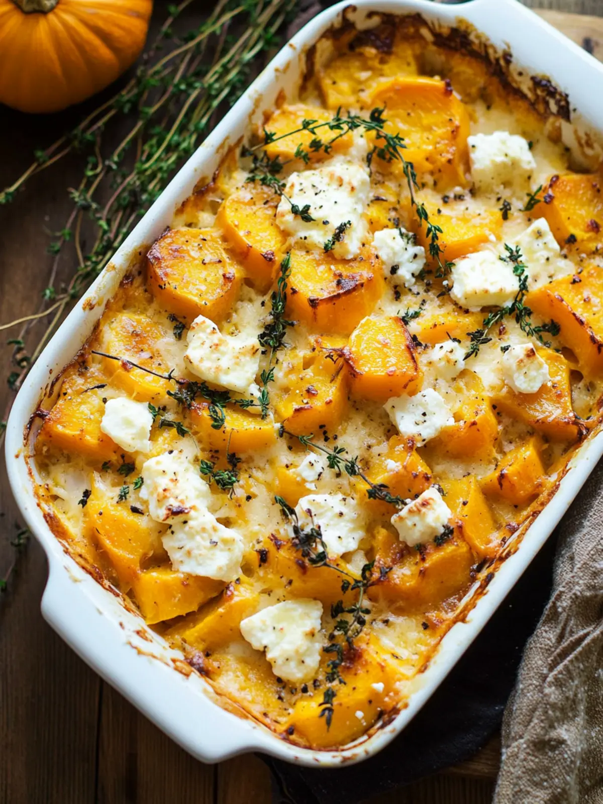 Butternut Squash and Feta Gratin