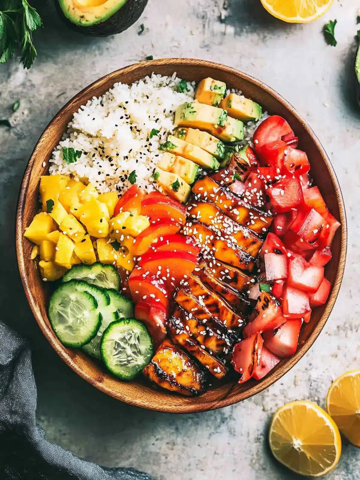 Savory Hawaiian Bowls: Grilled Chicken & Pineapple Delight 5 Hawaiian Bowls