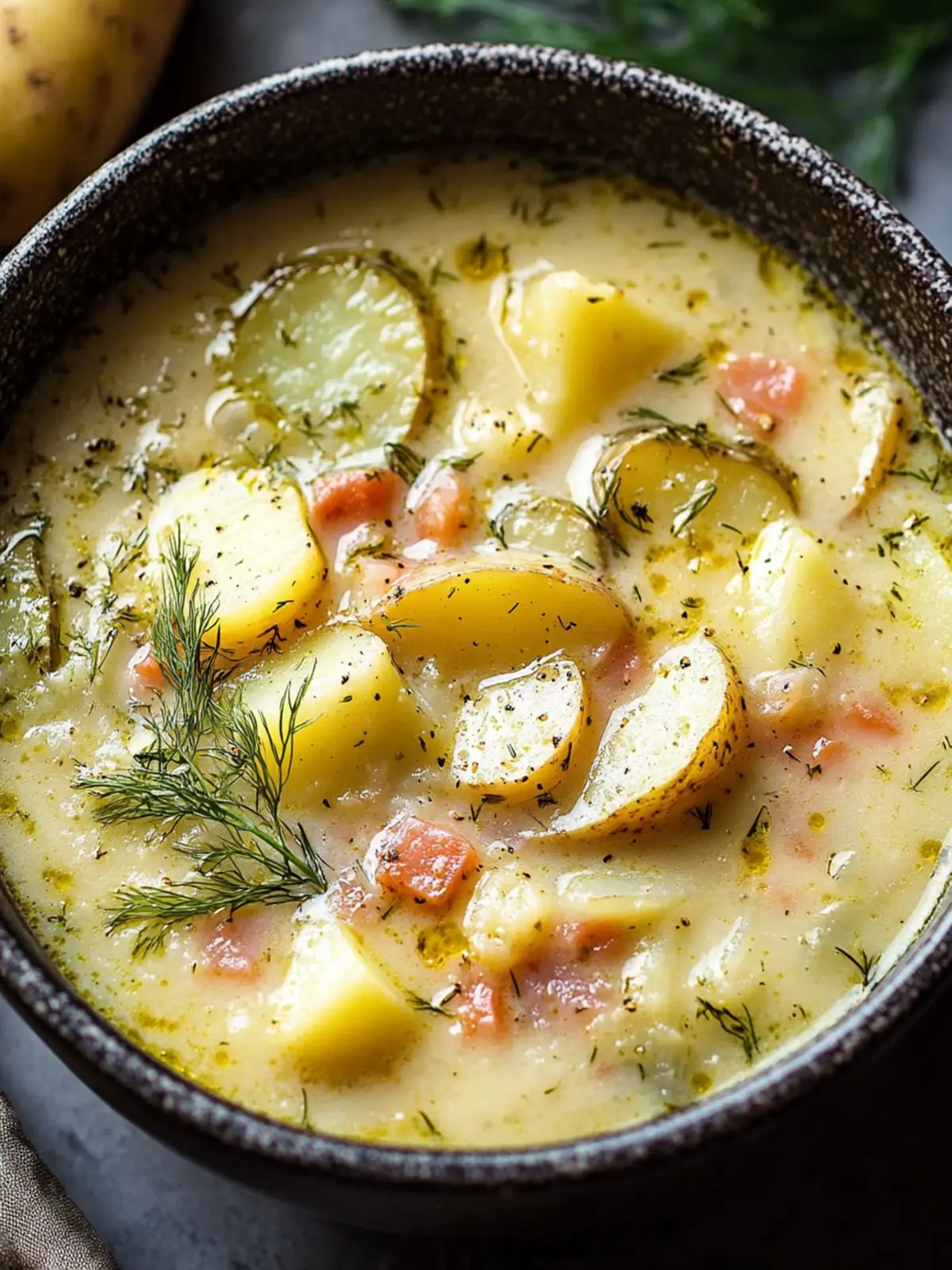 Creamy Dill Pickle and Potato Soup