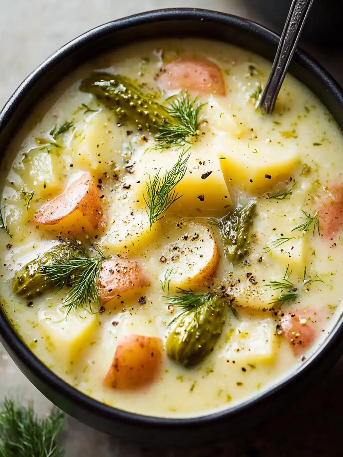 Creamy Dill Pickle and Potato Soup