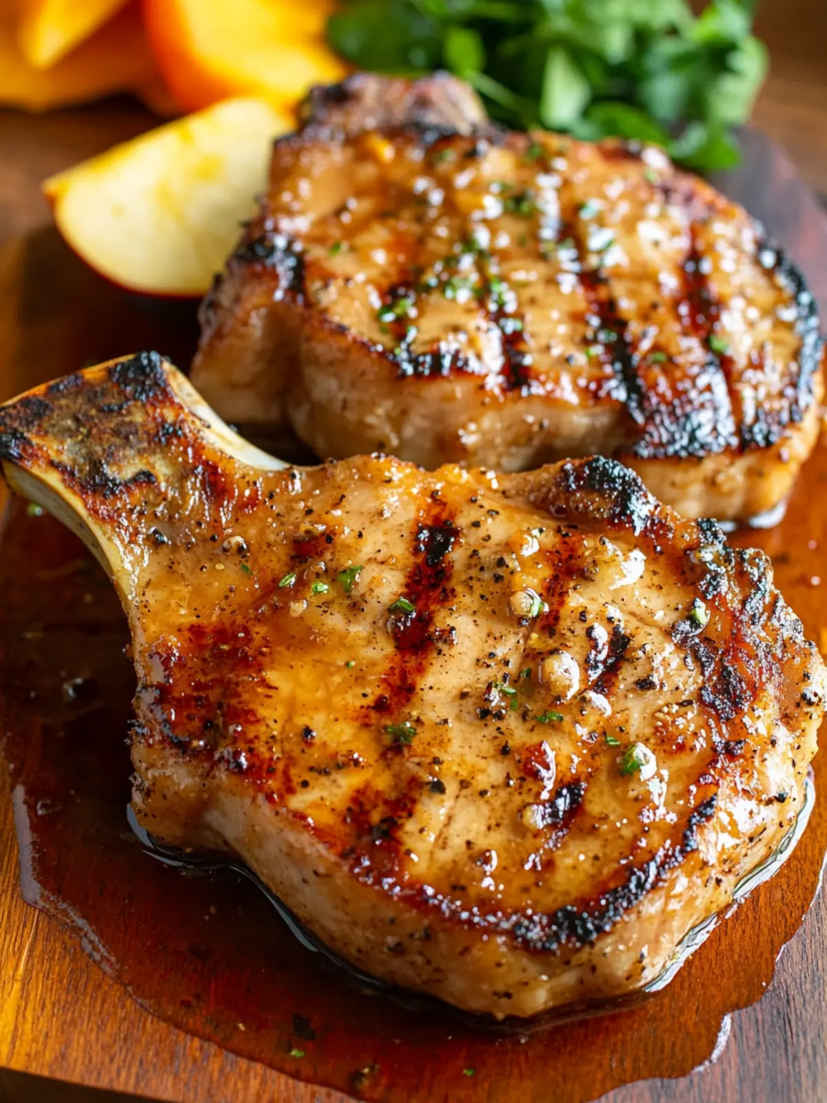 Maple Dijon Apple Cider Grilled Pork Chops