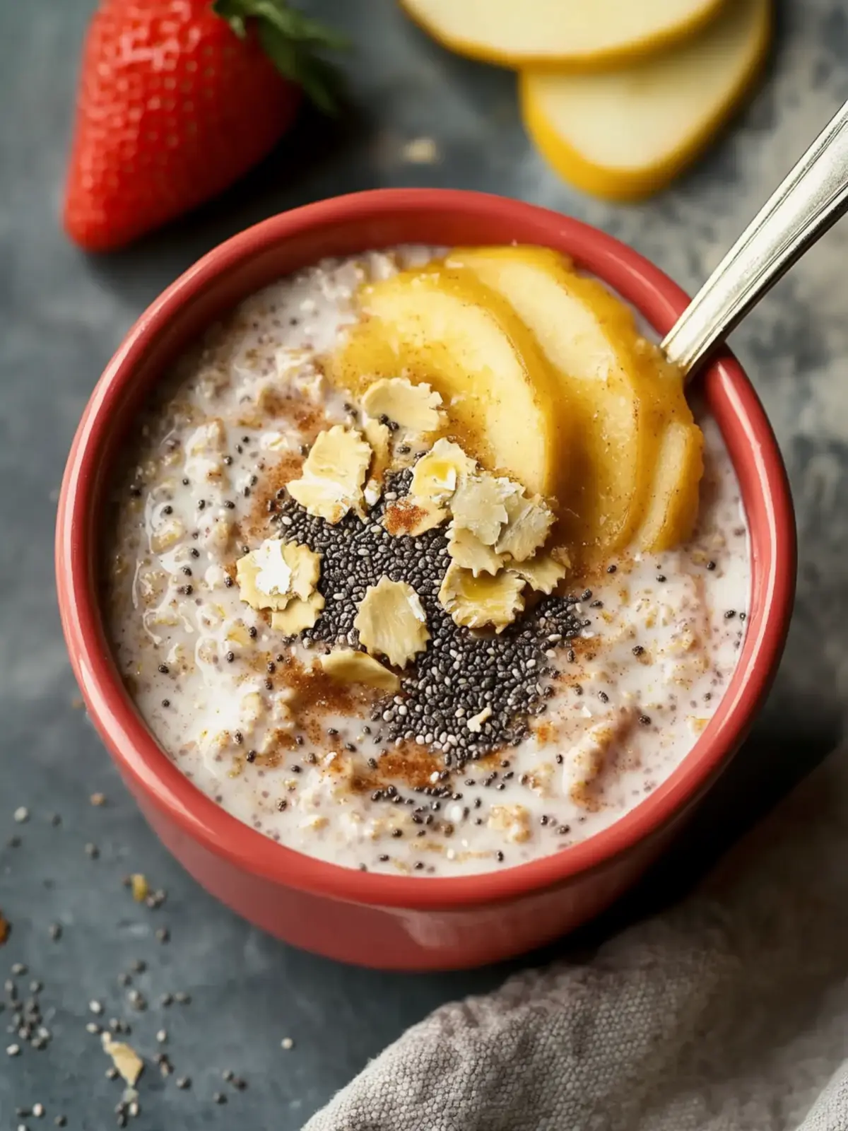 Maple Cinnamon Overnight Oats With Chia Seeds