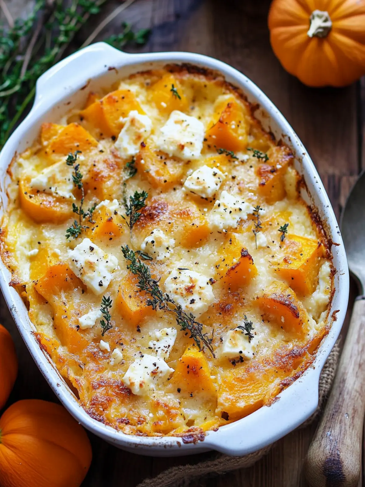 Butternut Squash and Feta Gratin